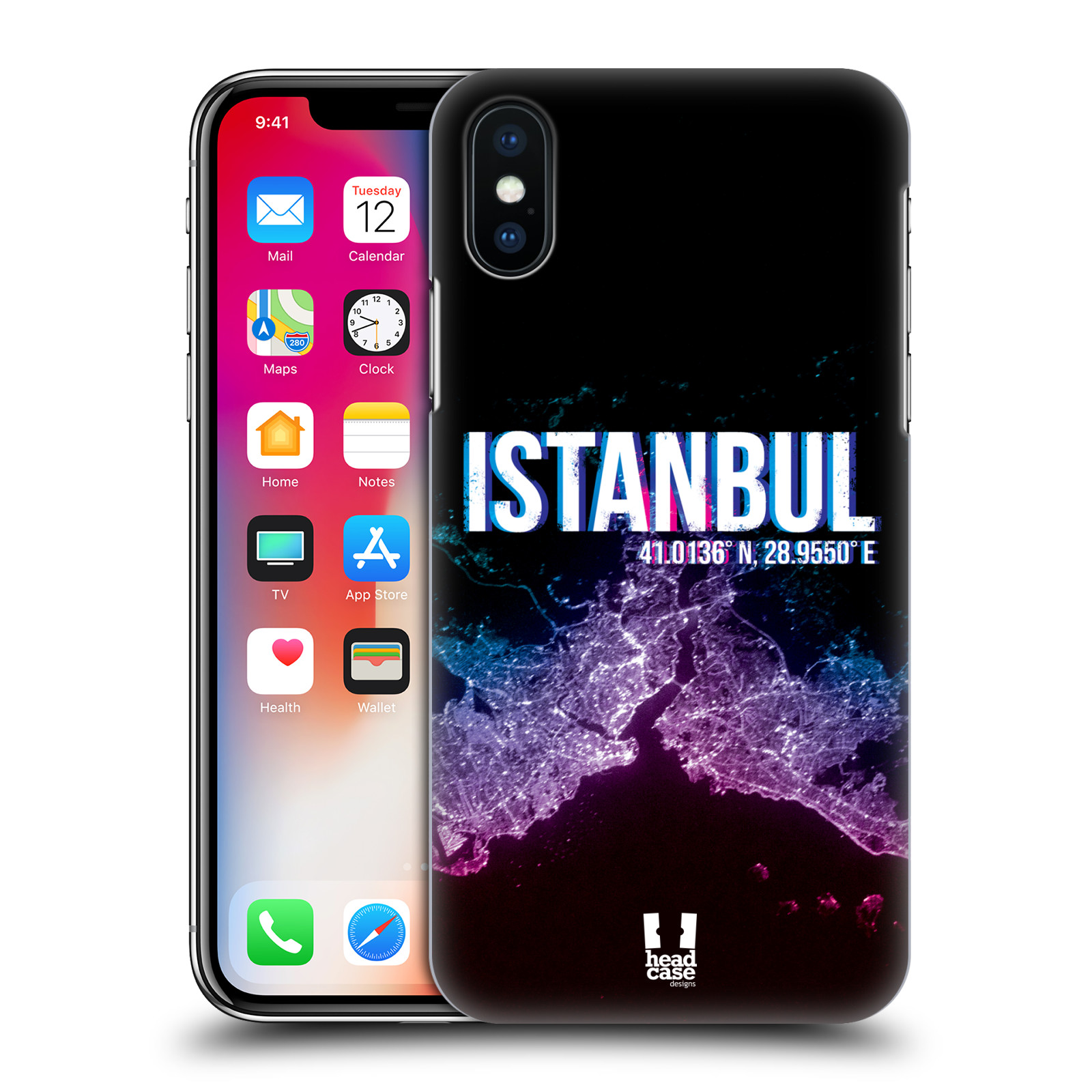 HEAD CASE plastový obal na mobil Apple Iphone X / XS vzor Světla známých měst, Satelitní snímky TURECKO, ISTANBUL