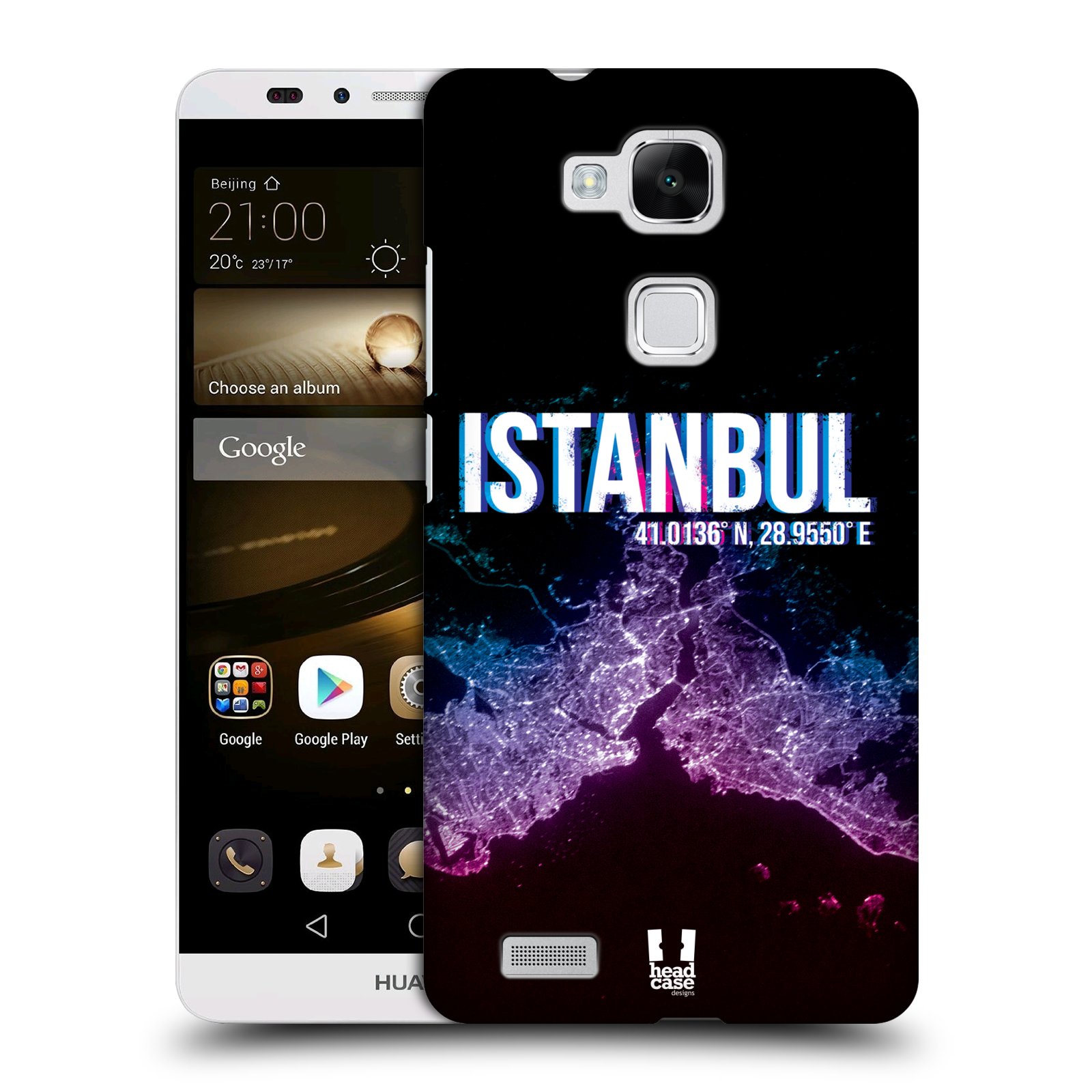 HEAD CASE plastový obal na mobil Huawei Mate 7 vzor Světla známých měst, Satelitní snímky TURECKO, ISTANBUL