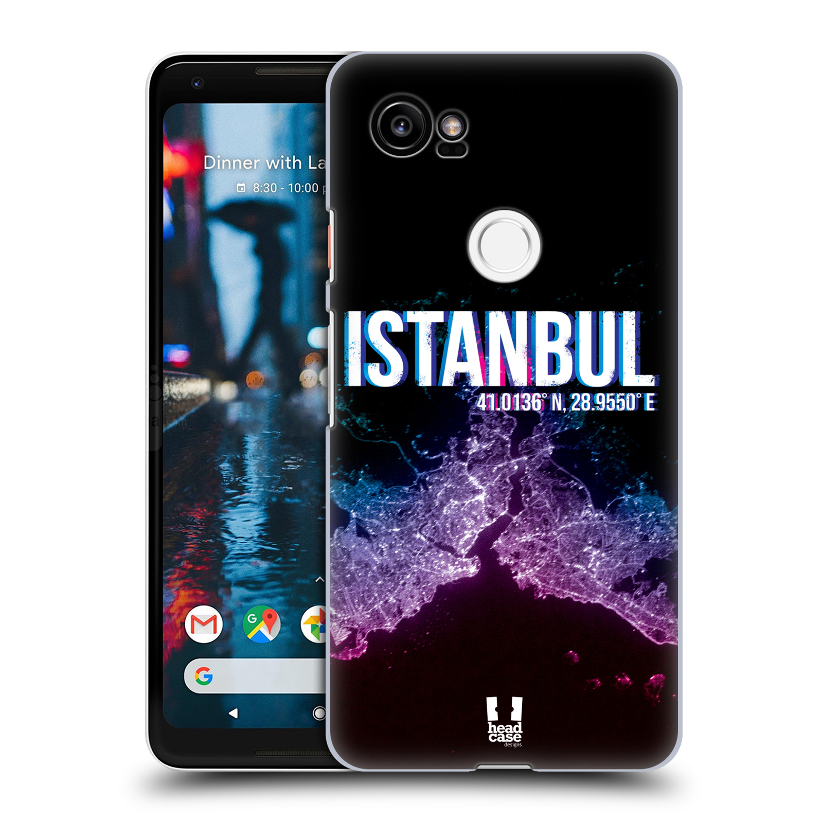 HEAD CASE plastový obal na mobil Google Pixel 2 XL vzor Světla známých měst, Satelitní snímky TURECKO, ISTANBUL