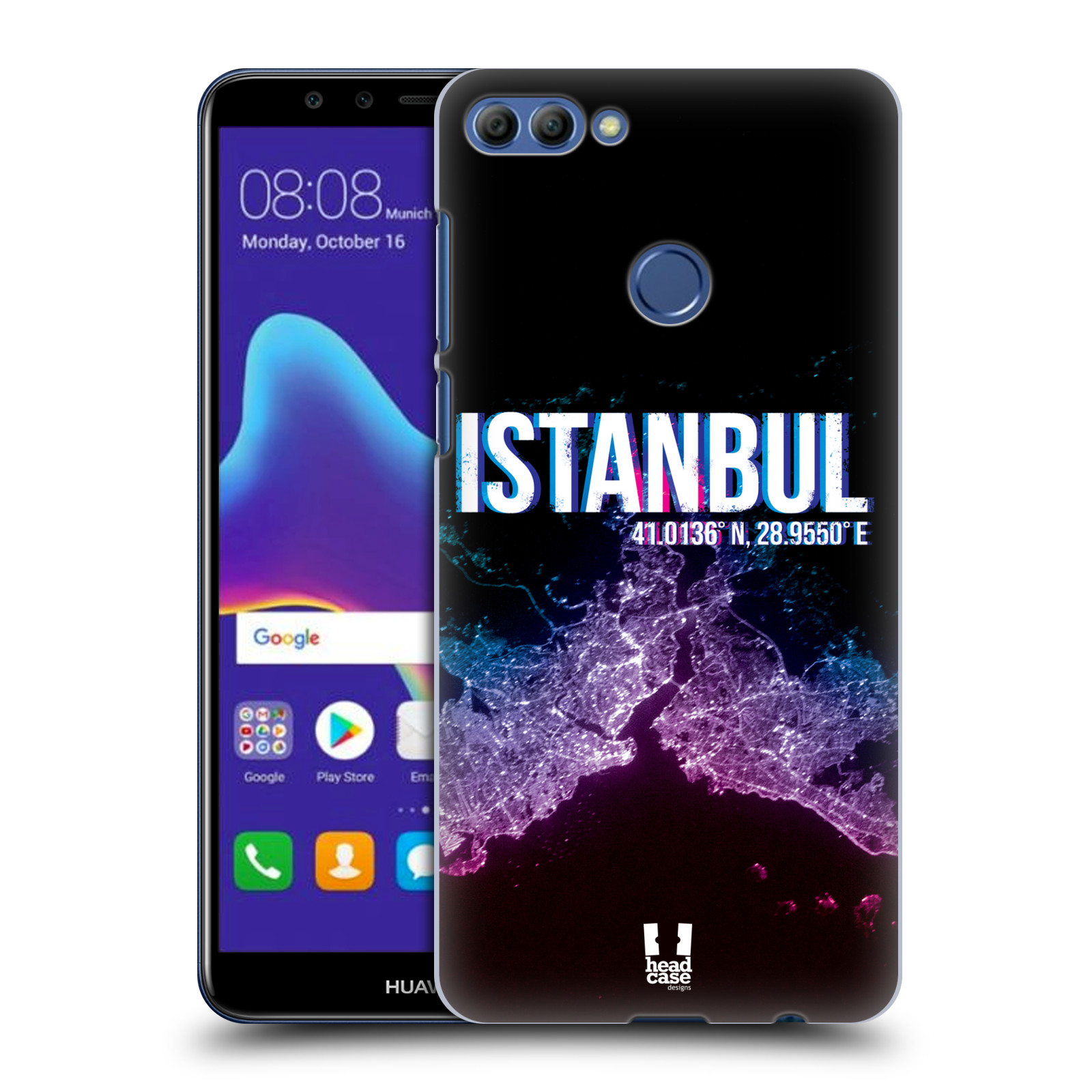 HEAD CASE plastový obal na mobil Huawei Y9 2018 vzor Světla známých měst, Satelitní snímky TURECKO, ISTANBUL
