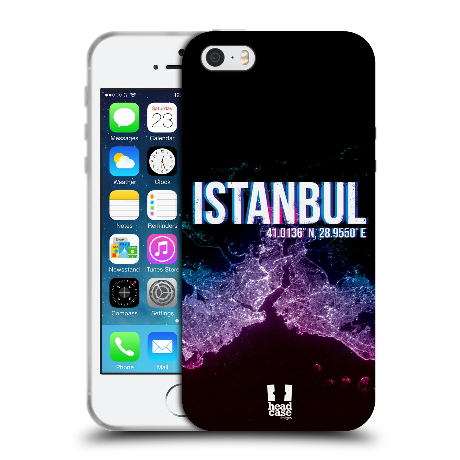 HEAD CASE silikonový obal na mobil Apple Iphone 5/5S vzor Světla známých měst, Satelitní snímky TURECKO, ISTANBUL