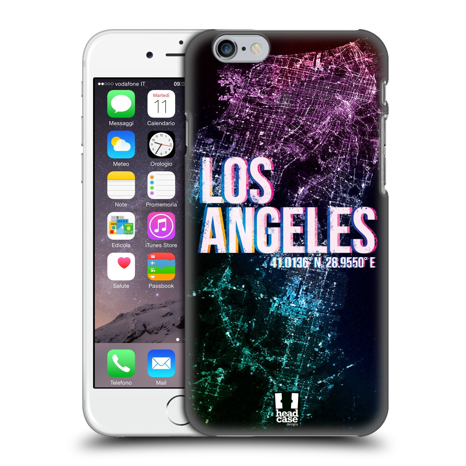 Plastové pouzdro pro mobil Apple Iphone 6/6S vzor Světla známých měst, Satelitní snímky fialová USA, LOS ANGELES