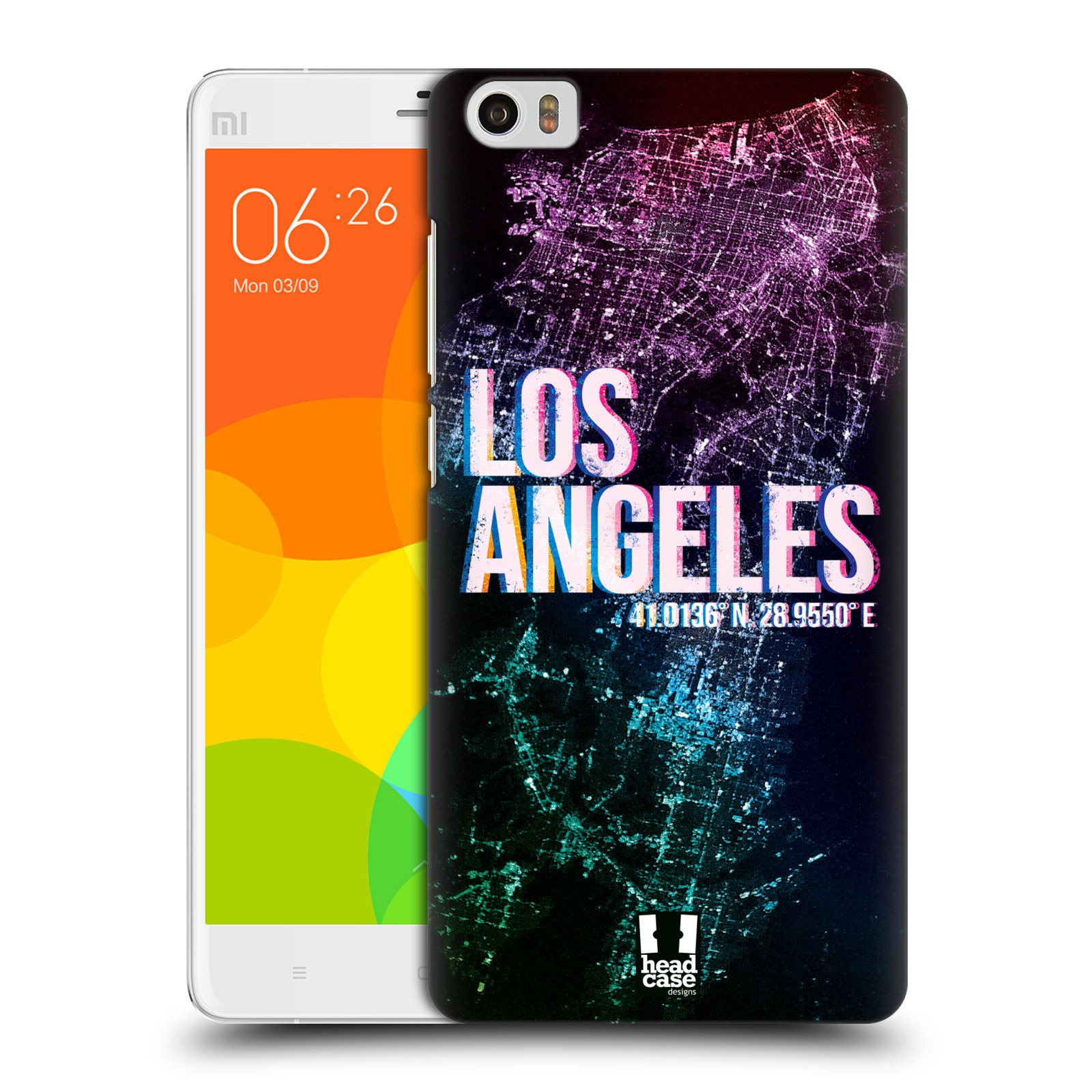 HEAD CASE pevný plastový obal na mobil XIAOMI Mi Note vzor Světla známých měst, Satelitní snímky fialová USA, LOS ANGELES