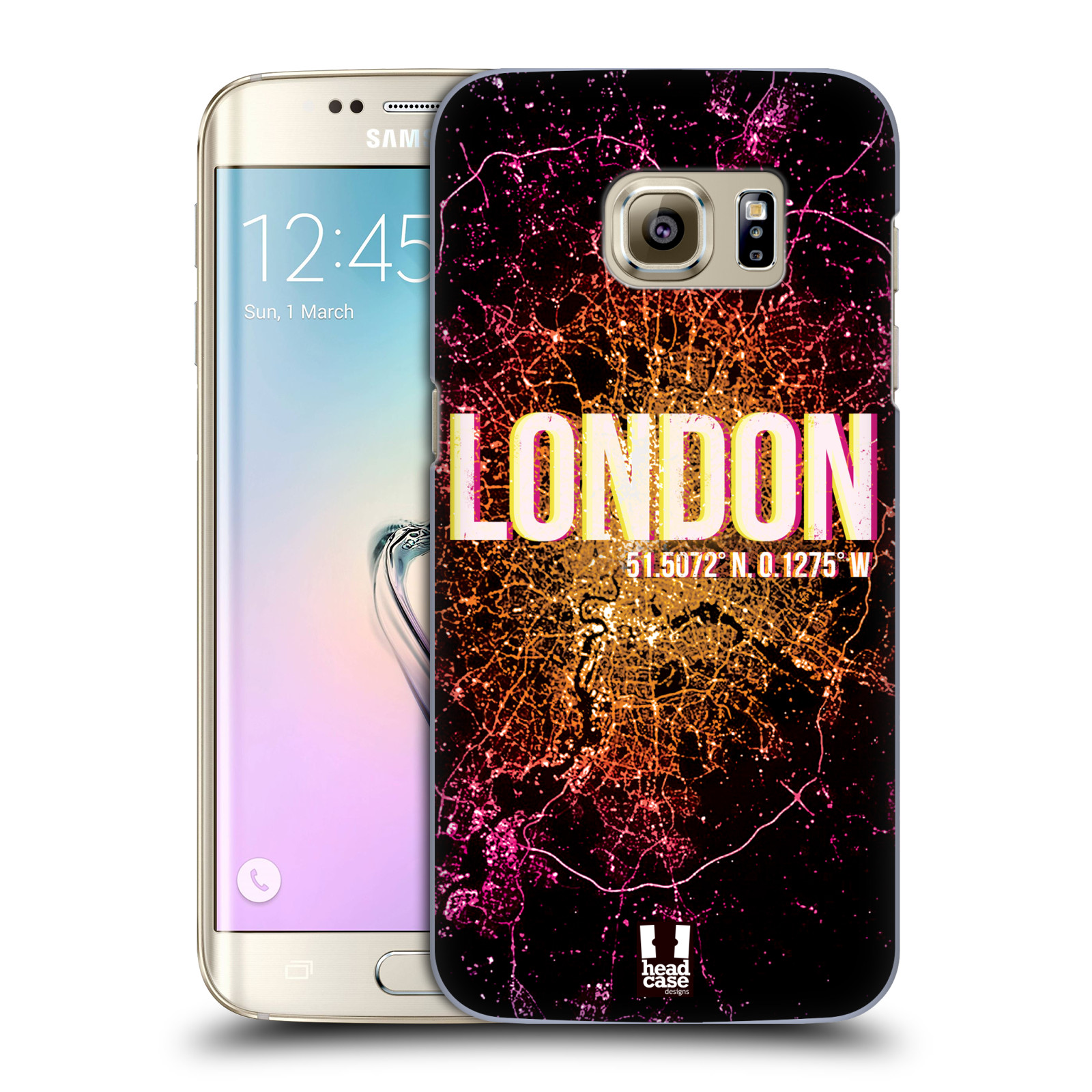 HEAD CASE plastový obal na mobil SAMSUNG GALAXY S7 EDGE vzor Světla známých měst, Satelitní snímky ANGLIE, LONDÝN