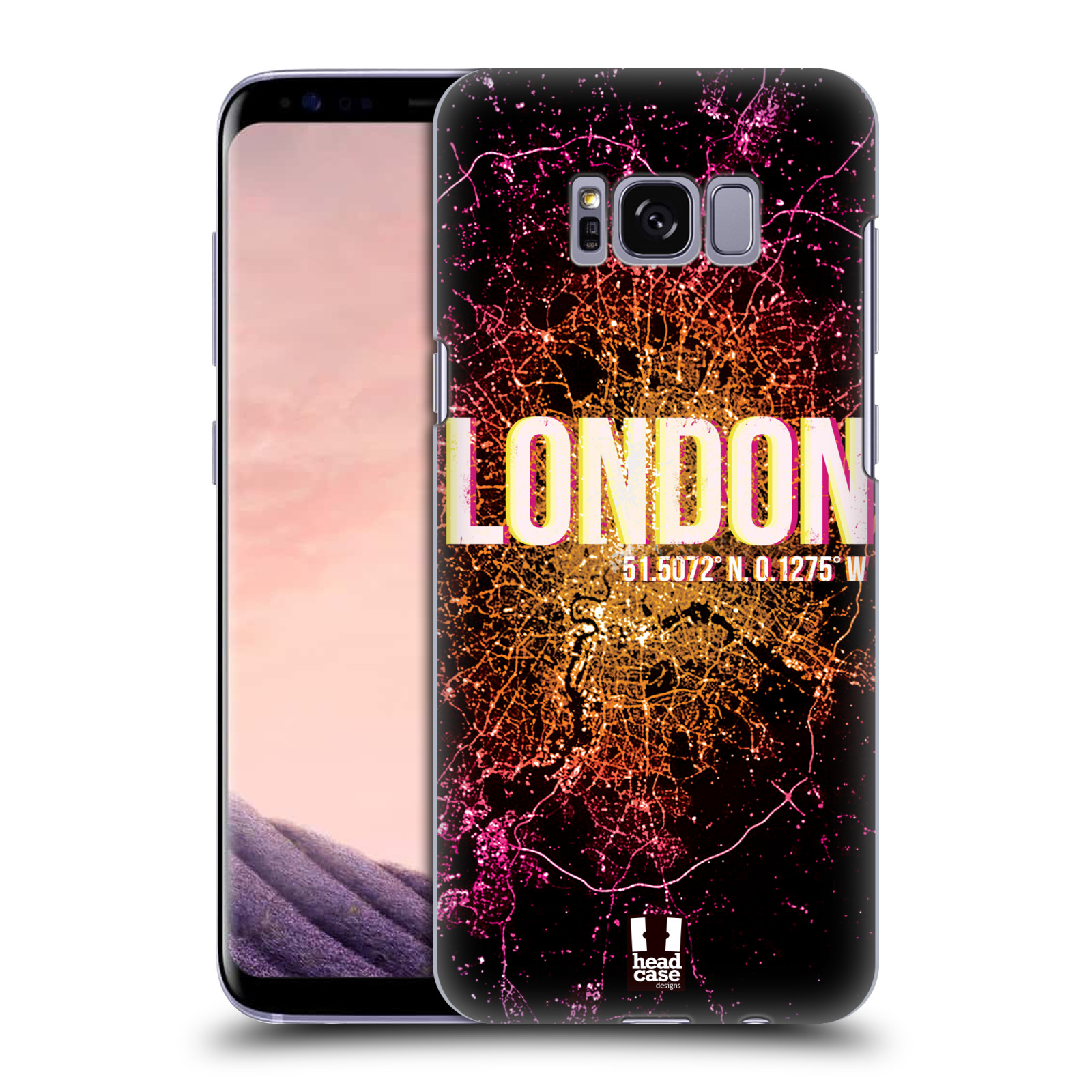 HEAD CASE plastový obal na mobil Samsung Galaxy S8 vzor Světla známých měst, Satelitní snímky ANGLIE, LONDÝN