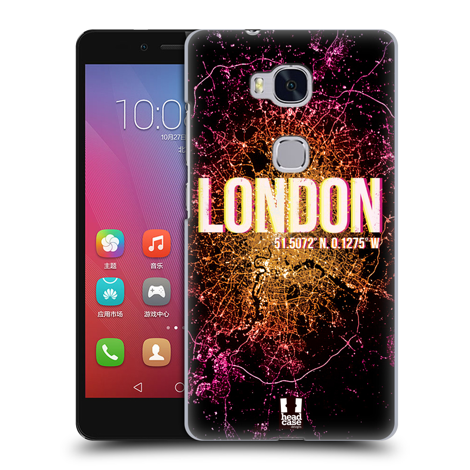 HEAD CASE pevný plastový obal na mobil HUAWEI HONOR 5X vzor Světla známých měst, Satelitní snímky ANGLIE, LONDÝN