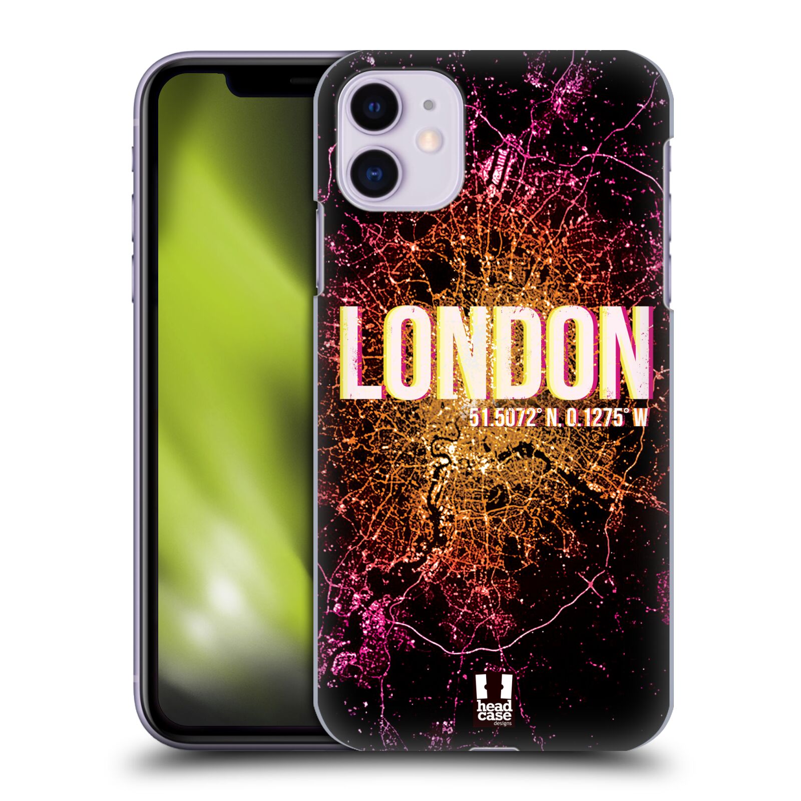 Pouzdro na mobil Apple Iphone 11 - HEAD CASE - vzor Světla známých měst, Satelitní snímky ANGLIE, LONDÝN