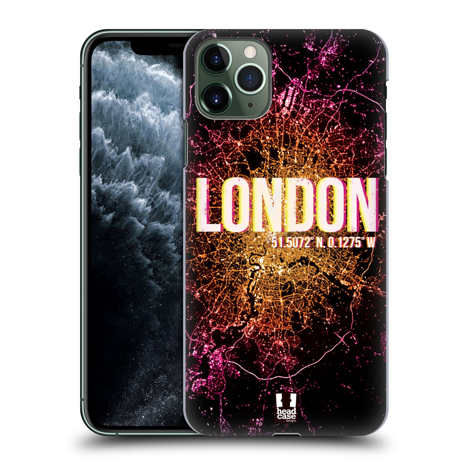 Pouzdro na mobil Apple Iphone 11 PRO MAX - HEAD CASE - vzor Světla známých měst, Satelitní snímky ANGLIE, LONDÝN
