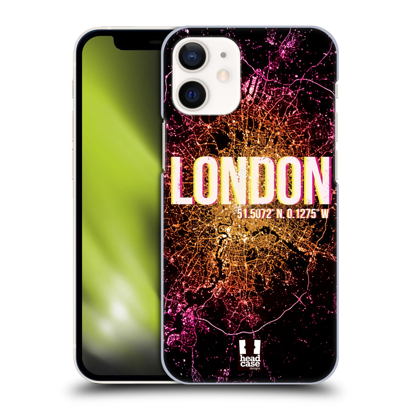 Plastový obal na mobil Apple Iphone 12 MINI vzor Světla známých měst, Satelitní snímky ANGLIE, LONDÝN