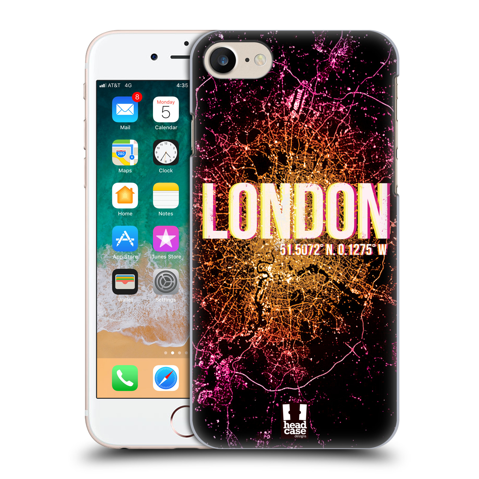 Plastové pouzdro pro mobil Apple Iphone 7/8/SE 2020 vzor Světla známých měst, Satelitní snímky ANGLIE, LONDÝN