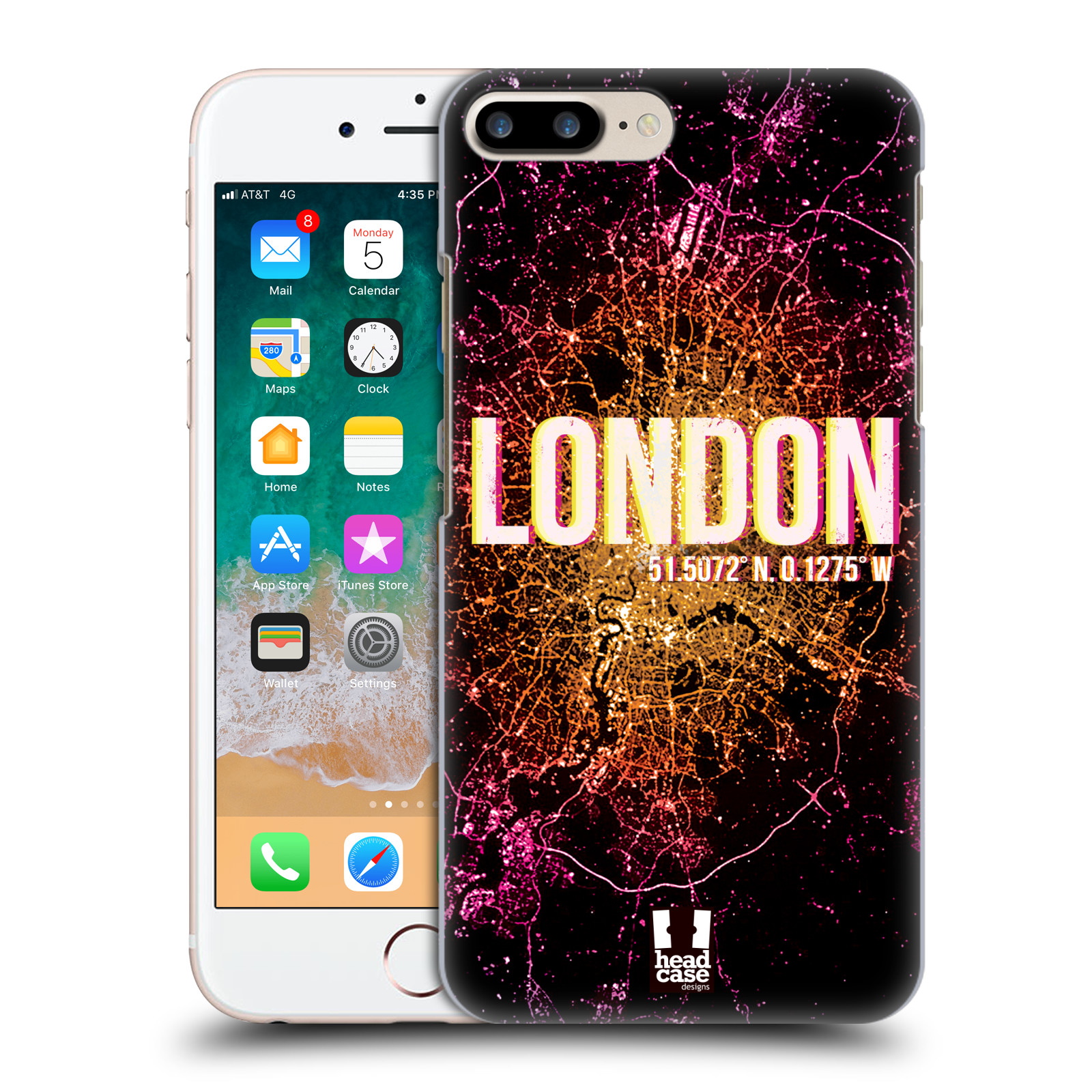HEAD CASE plastový obal na mobil Apple Iphone 7 PLUS vzor Světla známých měst, Satelitní snímky ANGLIE, LONDÝN