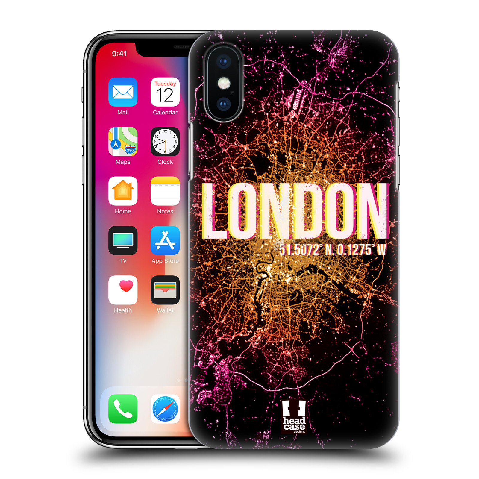 HEAD CASE plastový obal na mobil Apple Iphone X / XS vzor Světla známých měst, Satelitní snímky ANGLIE, LONDÝN