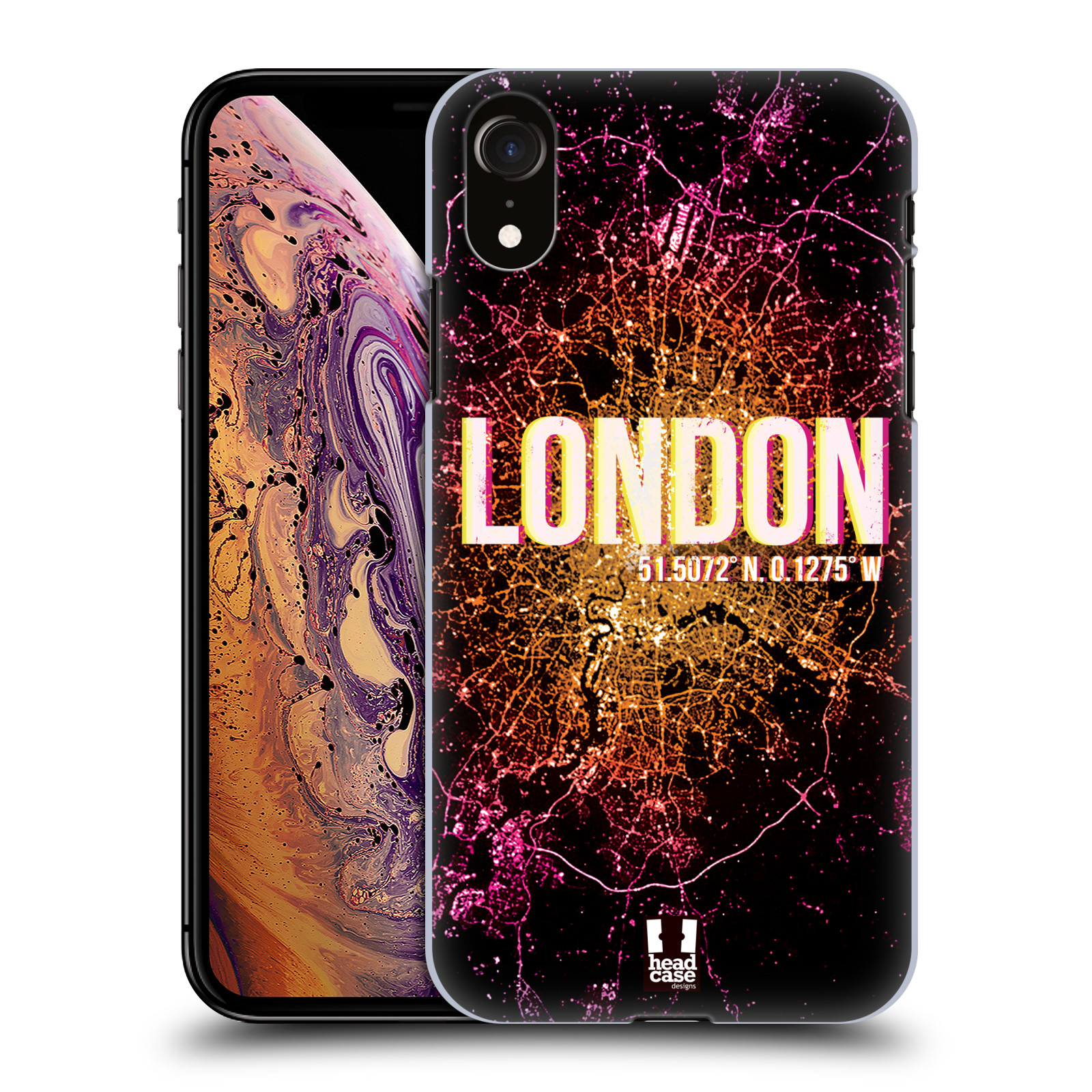HEAD CASE plastový obal na mobil Apple Iphone XR vzor Světla známých měst, Satelitní snímky ANGLIE, LONDÝN