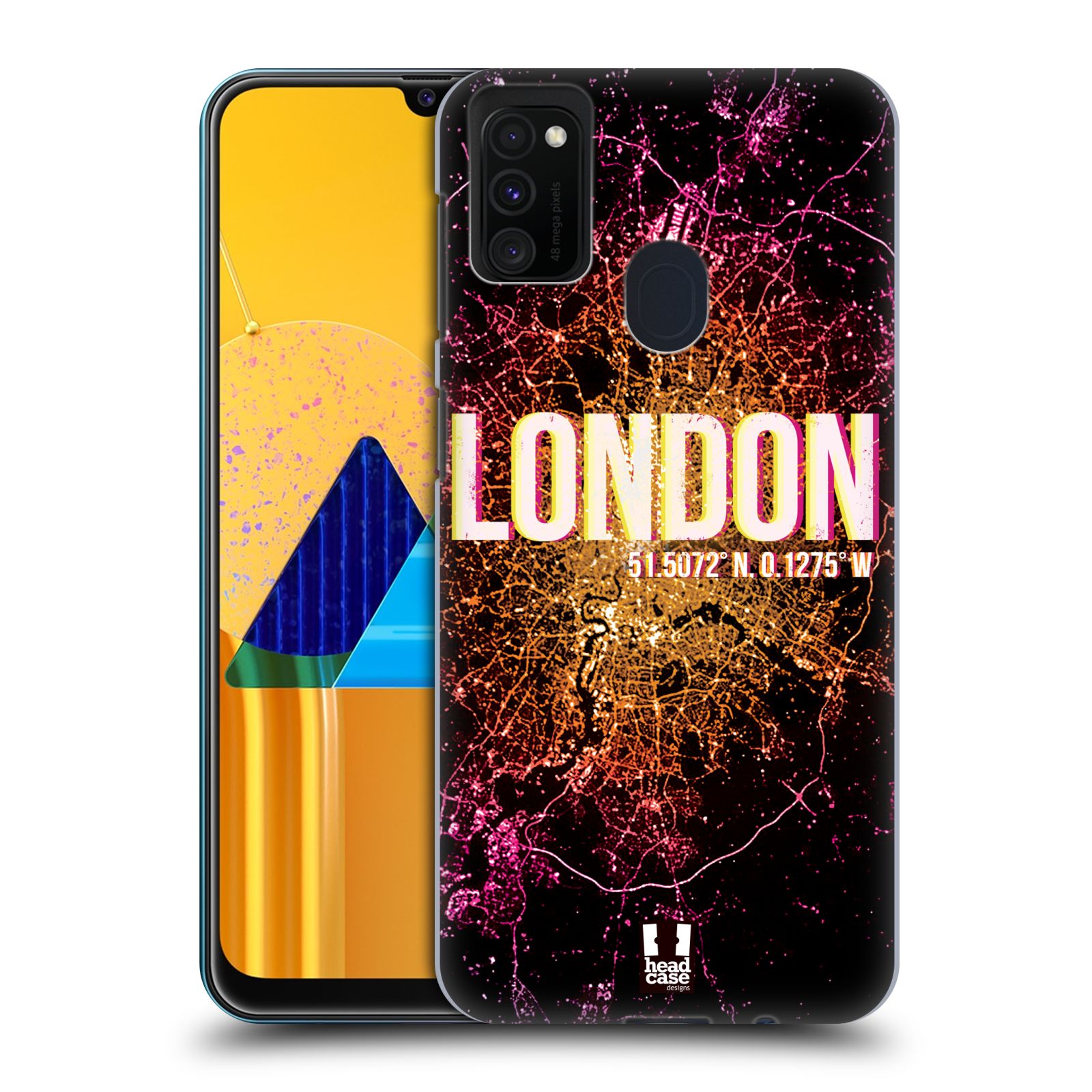 Zadní kryt na mobil Samsung Galaxy M21 vzor Světla známých měst, Satelitní snímky ANGLIE, LONDÝN