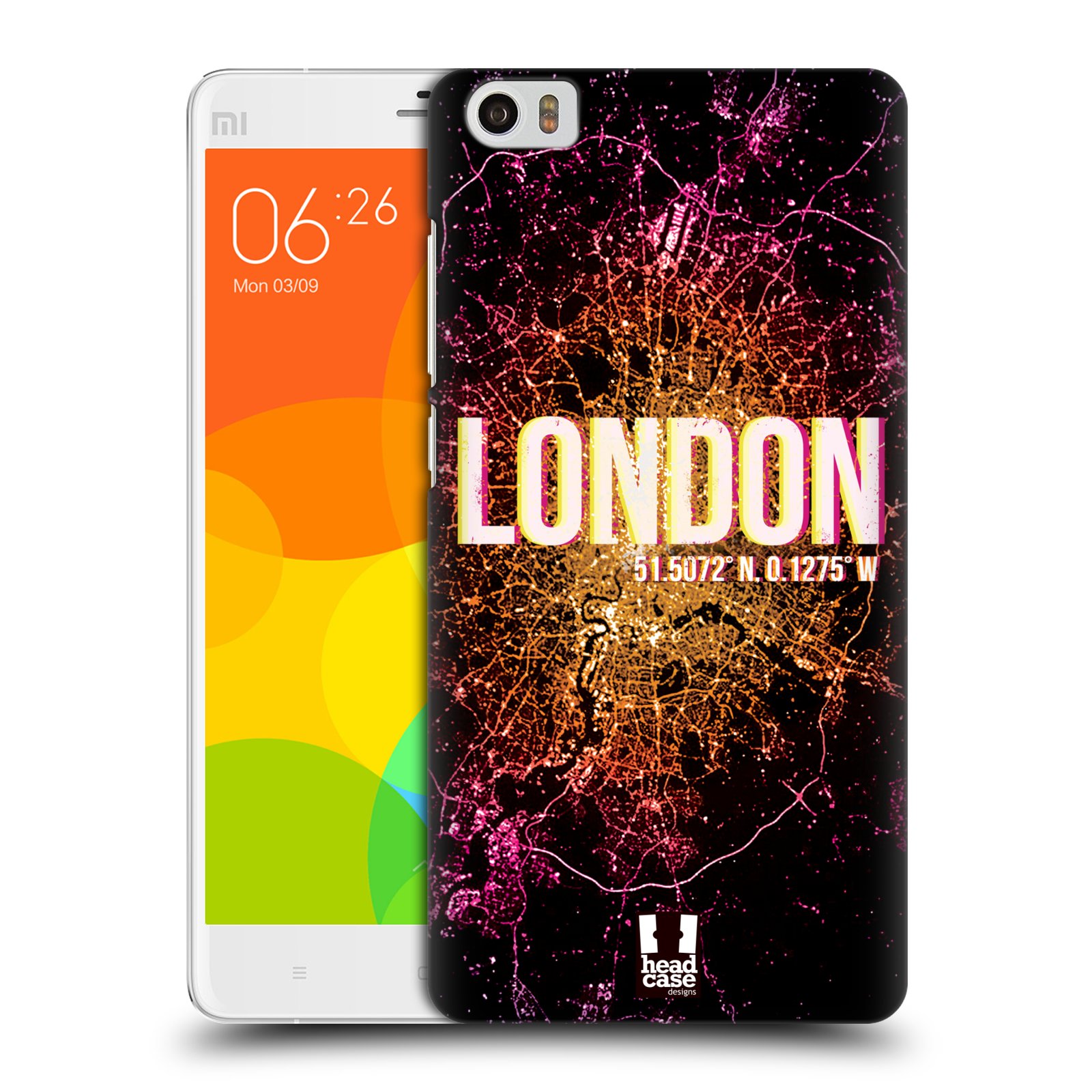 HEAD CASE pevný plastový obal na mobil XIAOMI Mi Note vzor Světla známých měst, Satelitní snímky ANGLIE, LONDÝN