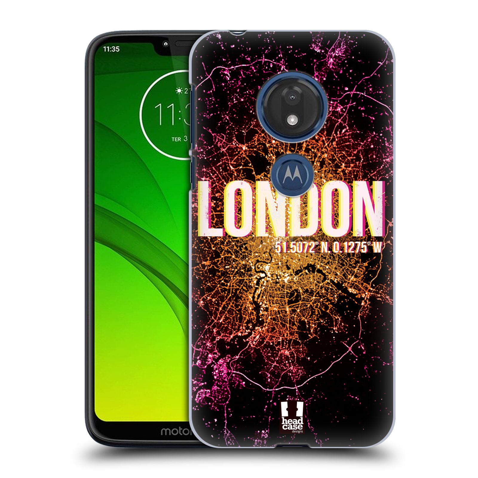 Pouzdro na mobil Motorola Moto G7 Play vzor Světla známých měst, Satelitní snímky ANGLIE, LONDÝN