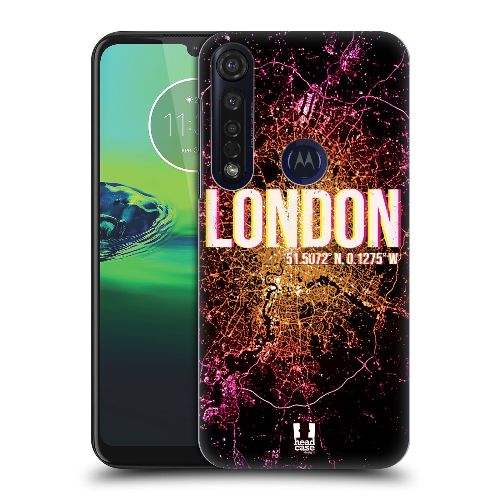 Pouzdro na mobil Motorola Moto G8 PLUS - HEAD CASE - vzor Světla známých měst, Satelitní snímky ANGLIE, LONDÝN