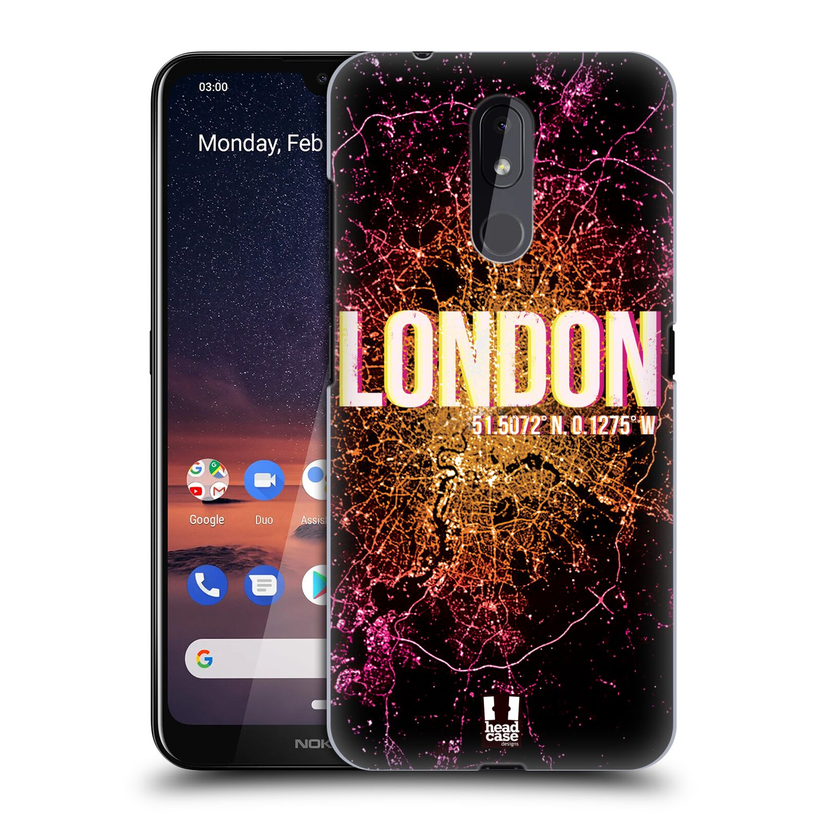 Pouzdro na mobil Nokia 3.2 - HEAD CASE - vzor Světla známých měst, Satelitní snímky ANGLIE, LONDÝN