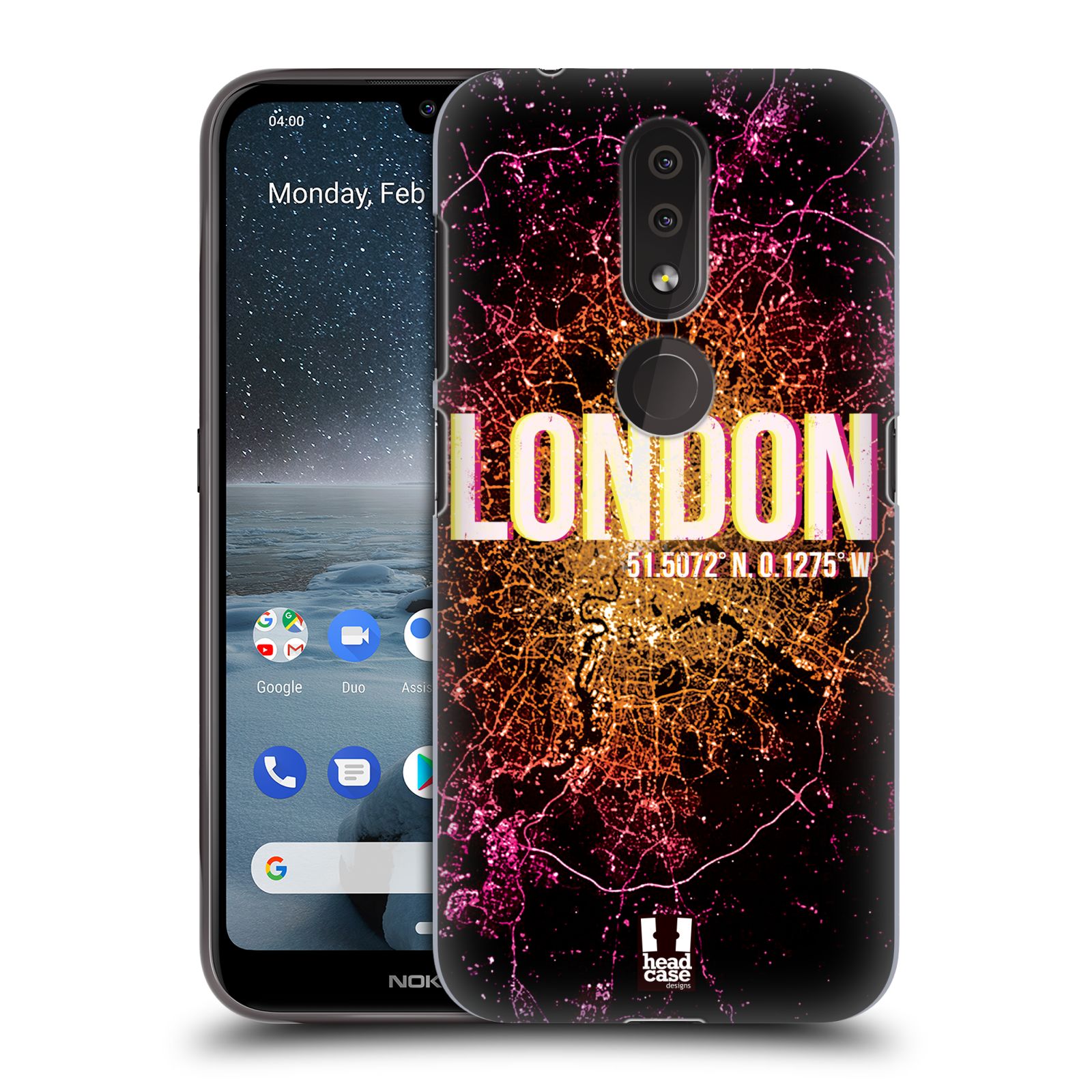Pouzdro na mobil Nokia 4.2 - HEAD CASE - vzor Světla známých měst, Satelitní snímky ANGLIE, LONDÝN
