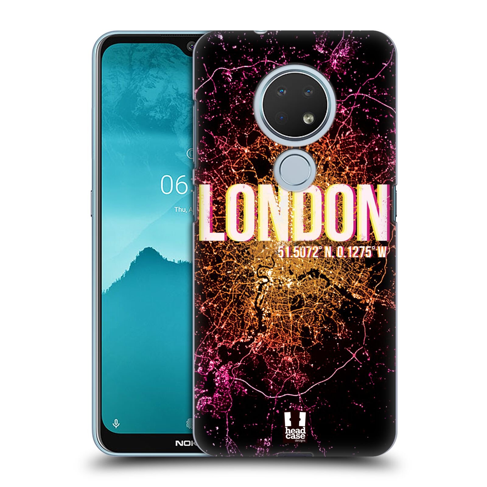Pouzdro na mobil Nokia 6.2 - HEAD CASE - vzor Světla známých měst, Satelitní snímky ANGLIE, LONDÝN