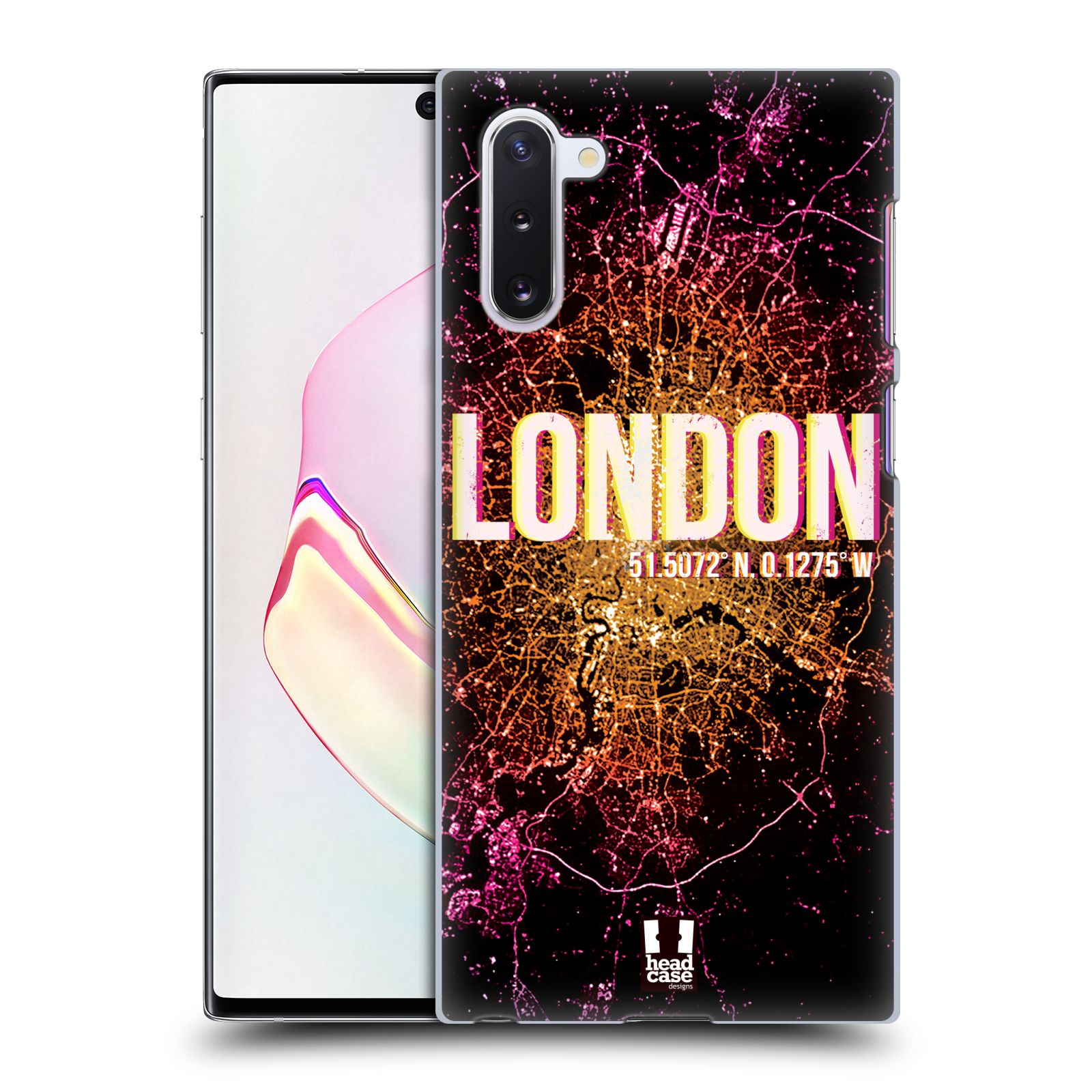 Pouzdro na mobil Samsung Galaxy Note 10 - HEAD CASE - vzor Světla známých měst, Satelitní snímky ANGLIE, LONDÝN
