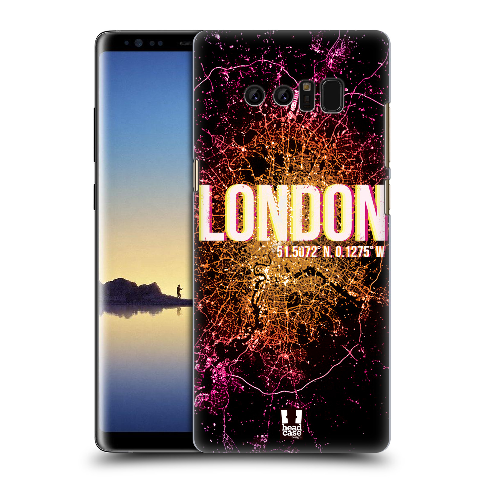 HEAD CASE plastový obal na mobil Samsung Galaxy Note 8 vzor Světla známých měst, Satelitní snímky ANGLIE, LONDÝN