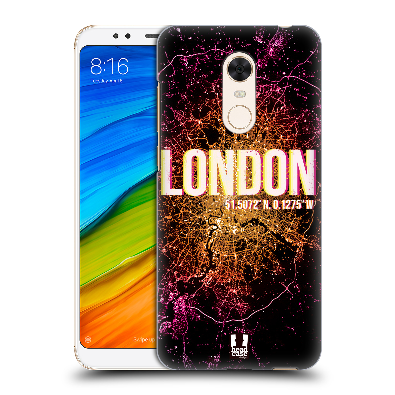 HEAD CASE plastový obal na mobil Xiaomi Redmi 5 PLUS vzor Světla známých měst, Satelitní snímky ANGLIE, LONDÝN