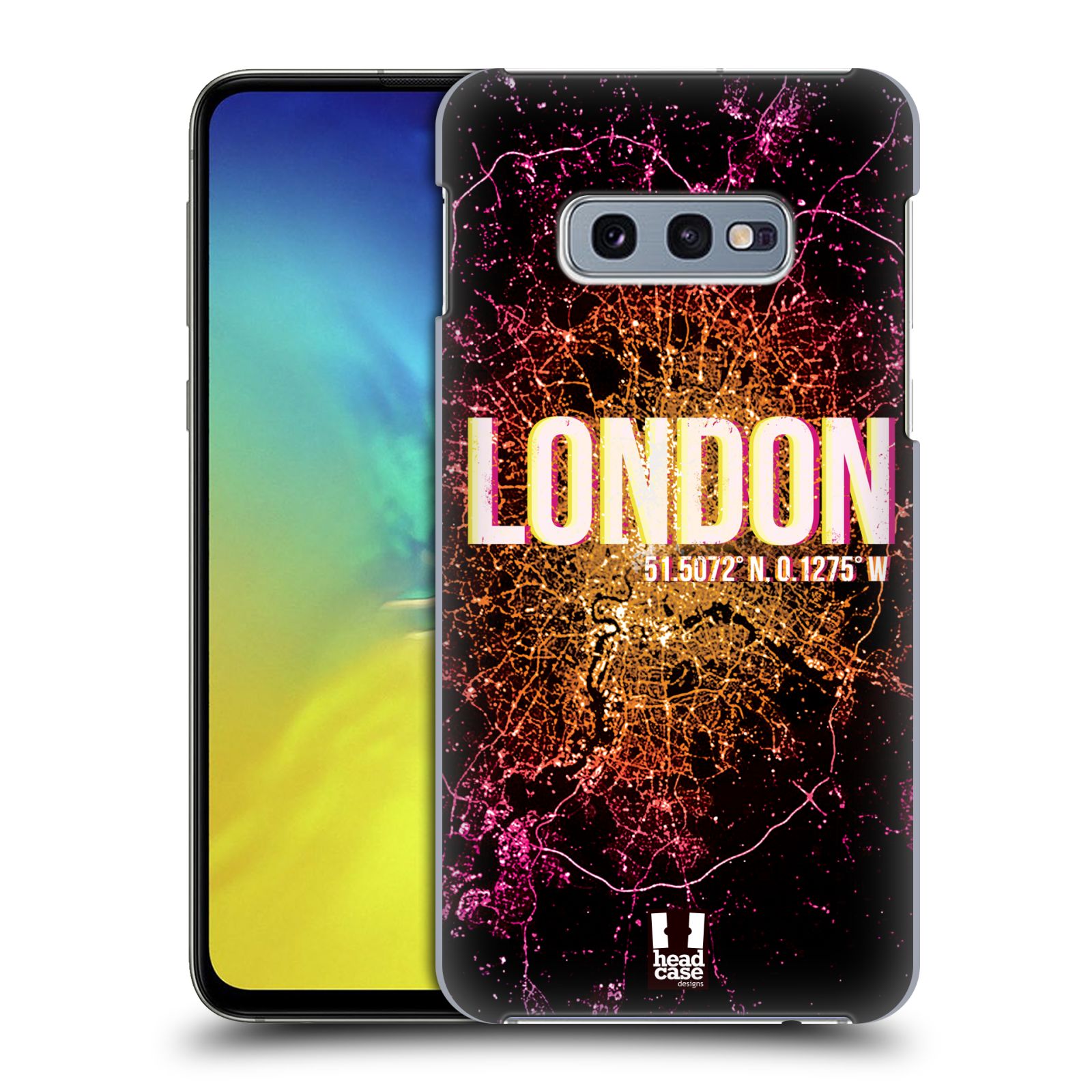 Pouzdro na mobil Samsung Galaxy S10e - HEAD CASE - vzor Světla známých měst, Satelitní snímky ANGLIE, LONDÝN