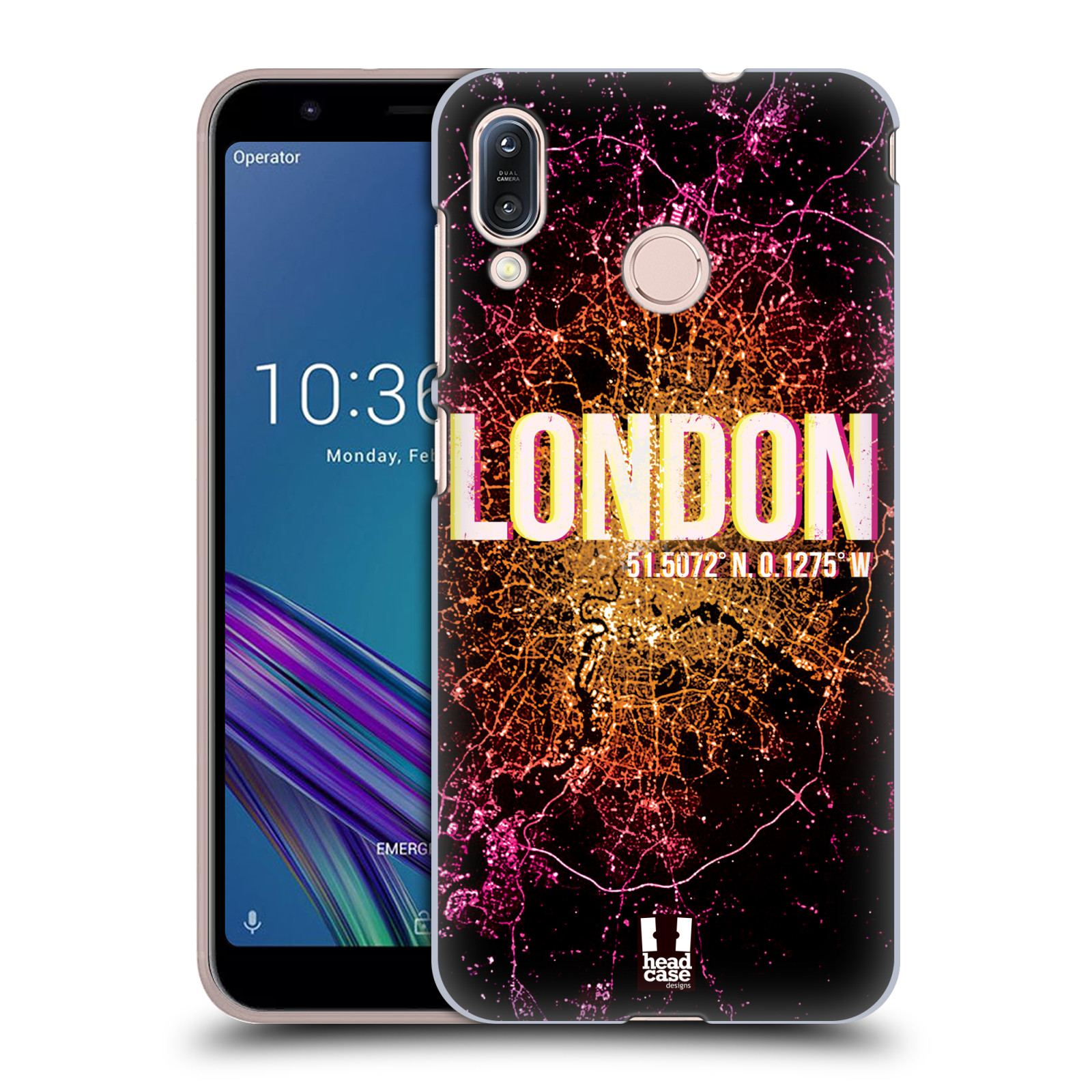 Pouzdro na mobil Asus Zenfone Max M1 (ZB555KL) - HEAD CASE - vzor Světla známých měst, Satelitní snímky ANGLIE, LONDÝN
