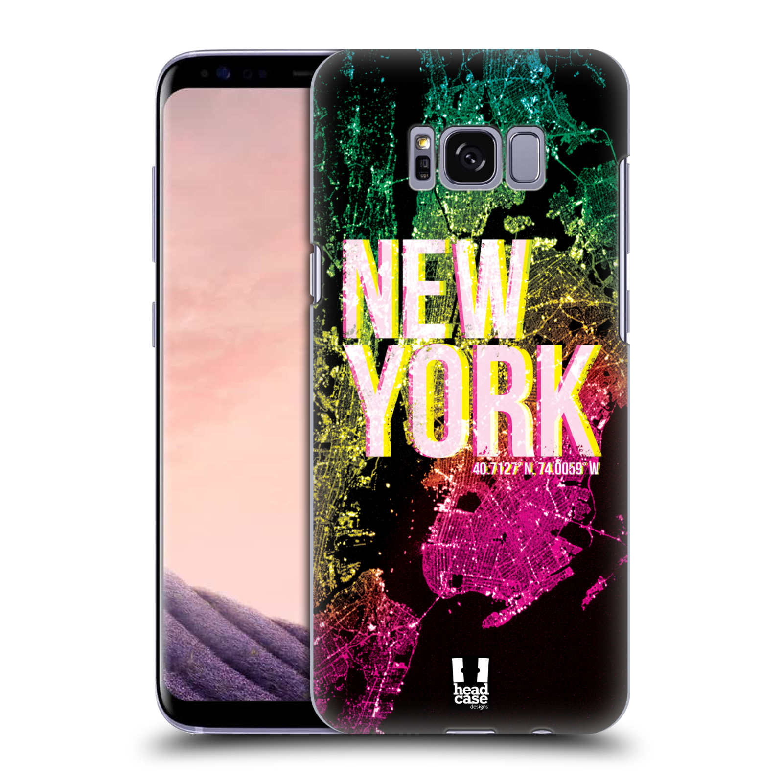 HEAD CASE plastový obal na mobil Samsung Galaxy S8 vzor Světla známých měst, Satelitní snímky USA, NEW YORK