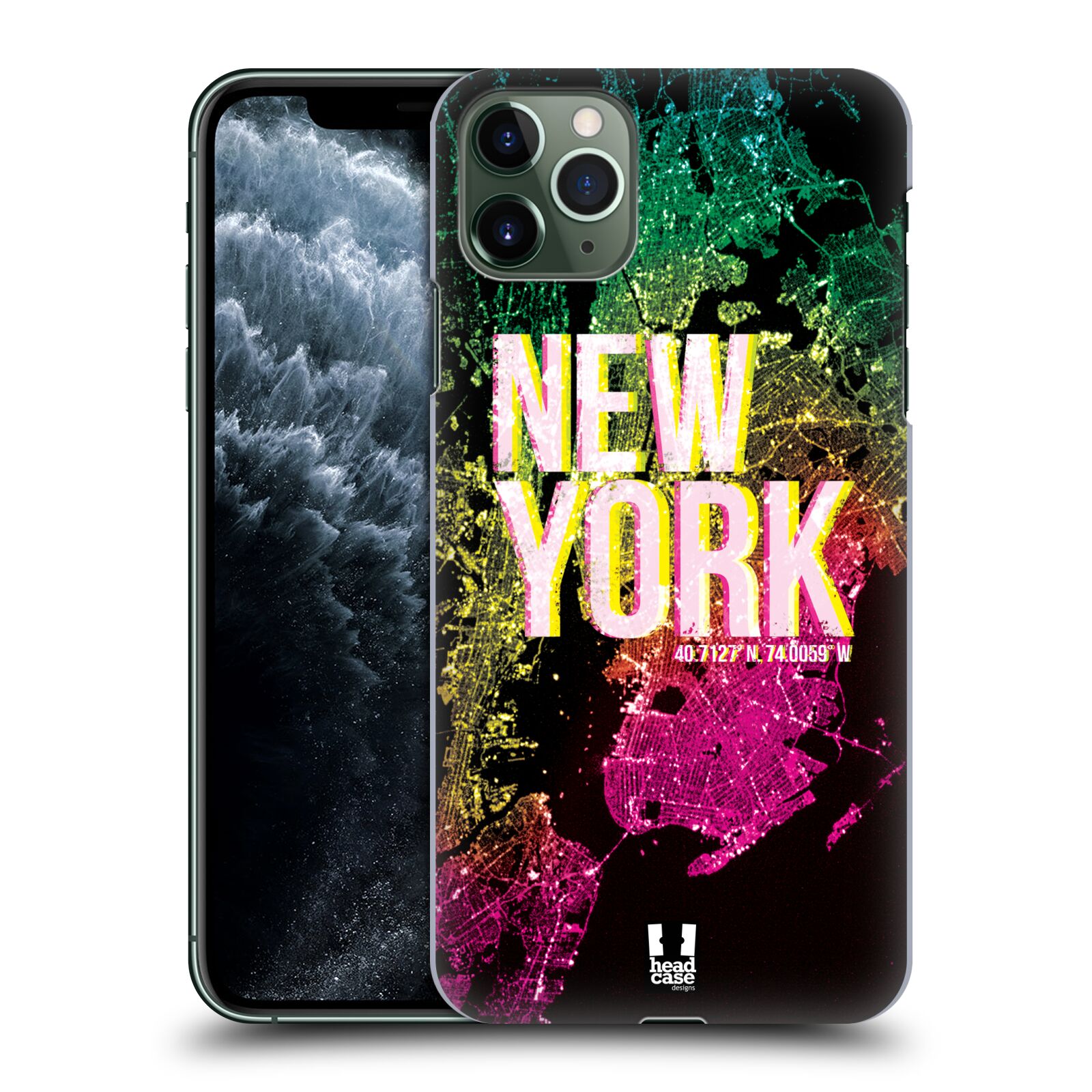 Pouzdro na mobil Apple Iphone 11 PRO MAX - HEAD CASE - vzor Světla známých měst, Satelitní snímky USA, NEW YORK