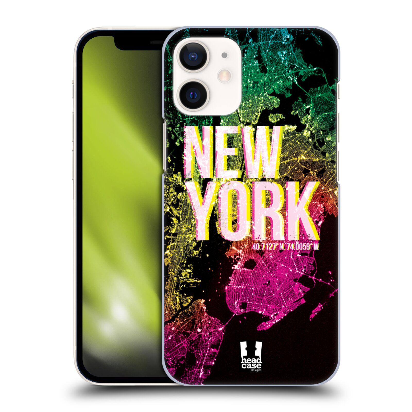 Plastový obal na mobil Apple Iphone 12 MINI vzor Světla známých měst, Satelitní snímky USA, NEW YORK