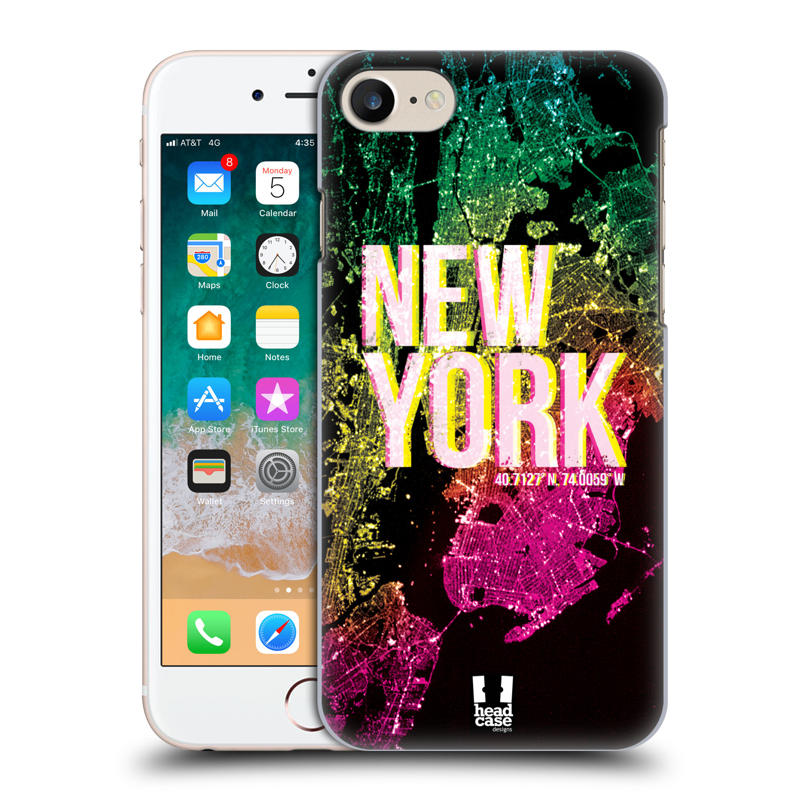HEAD CASE plastový obal na mobil Apple Iphone 7 vzor Světla známých měst, Satelitní snímky USA, NEW YORK