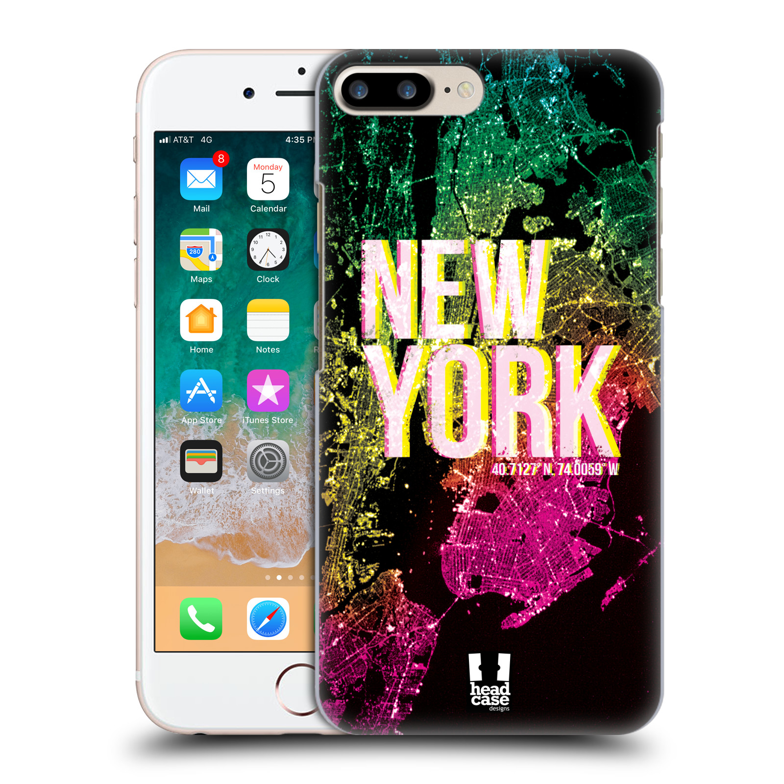 HEAD CASE plastový obal na mobil Apple Iphone 7 PLUS vzor Světla známých měst, Satelitní snímky USA, NEW YORK