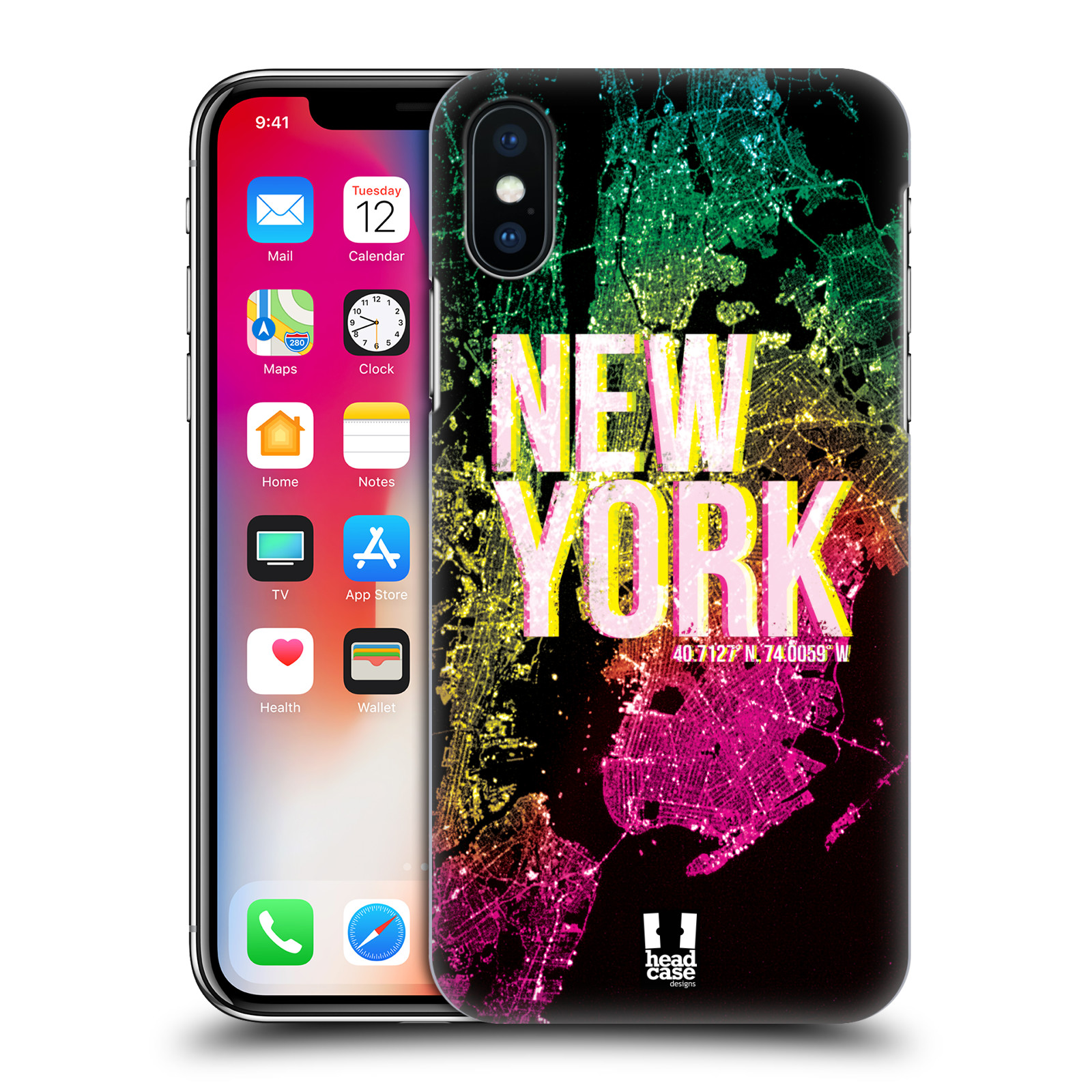 HEAD CASE plastový obal na mobil Apple Iphone X / XS vzor Světla známých měst, Satelitní snímky USA, NEW YORK