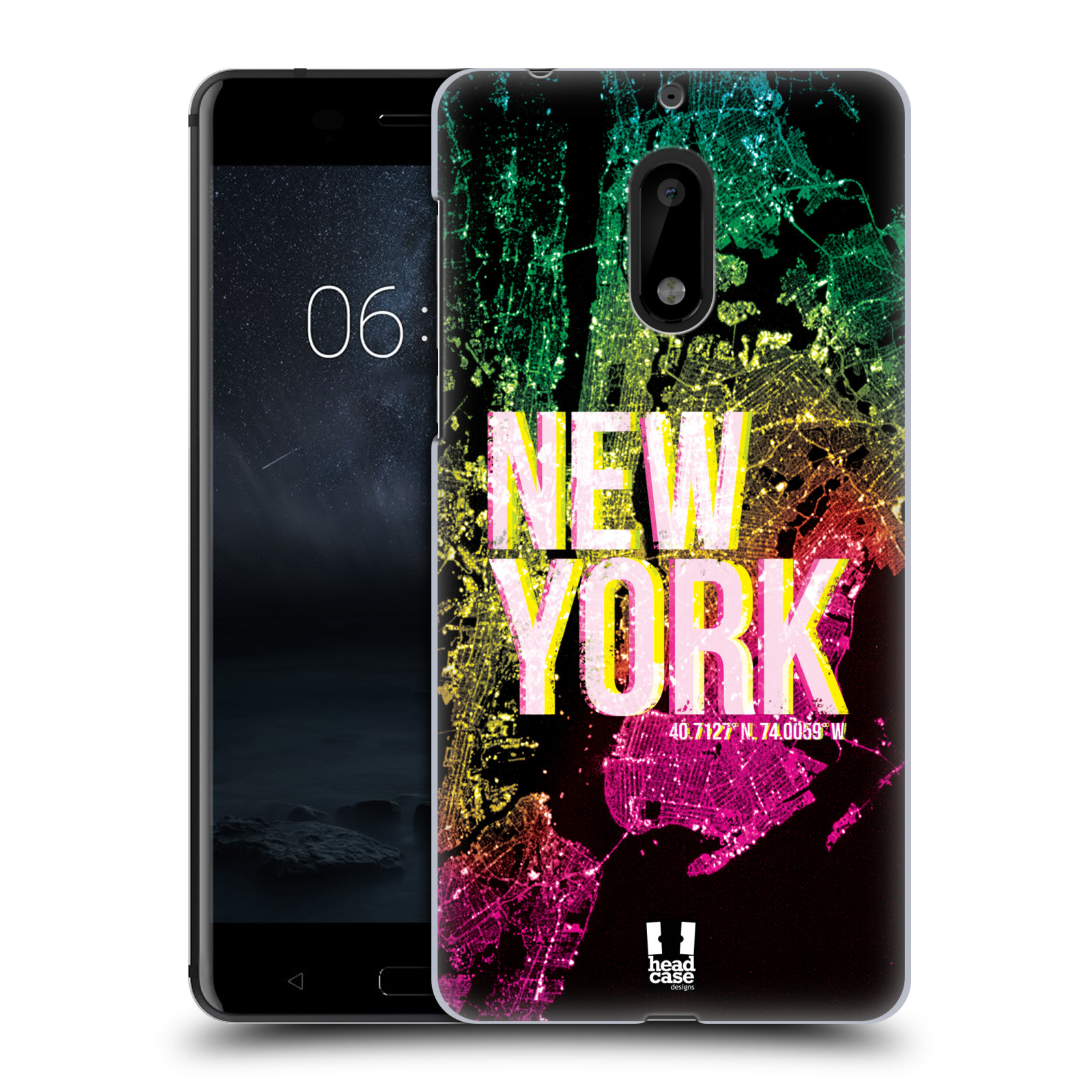HEAD CASE plastový obal na mobil Nokia 6 vzor Světla známých měst, Satelitní snímky USA, NEW YORK