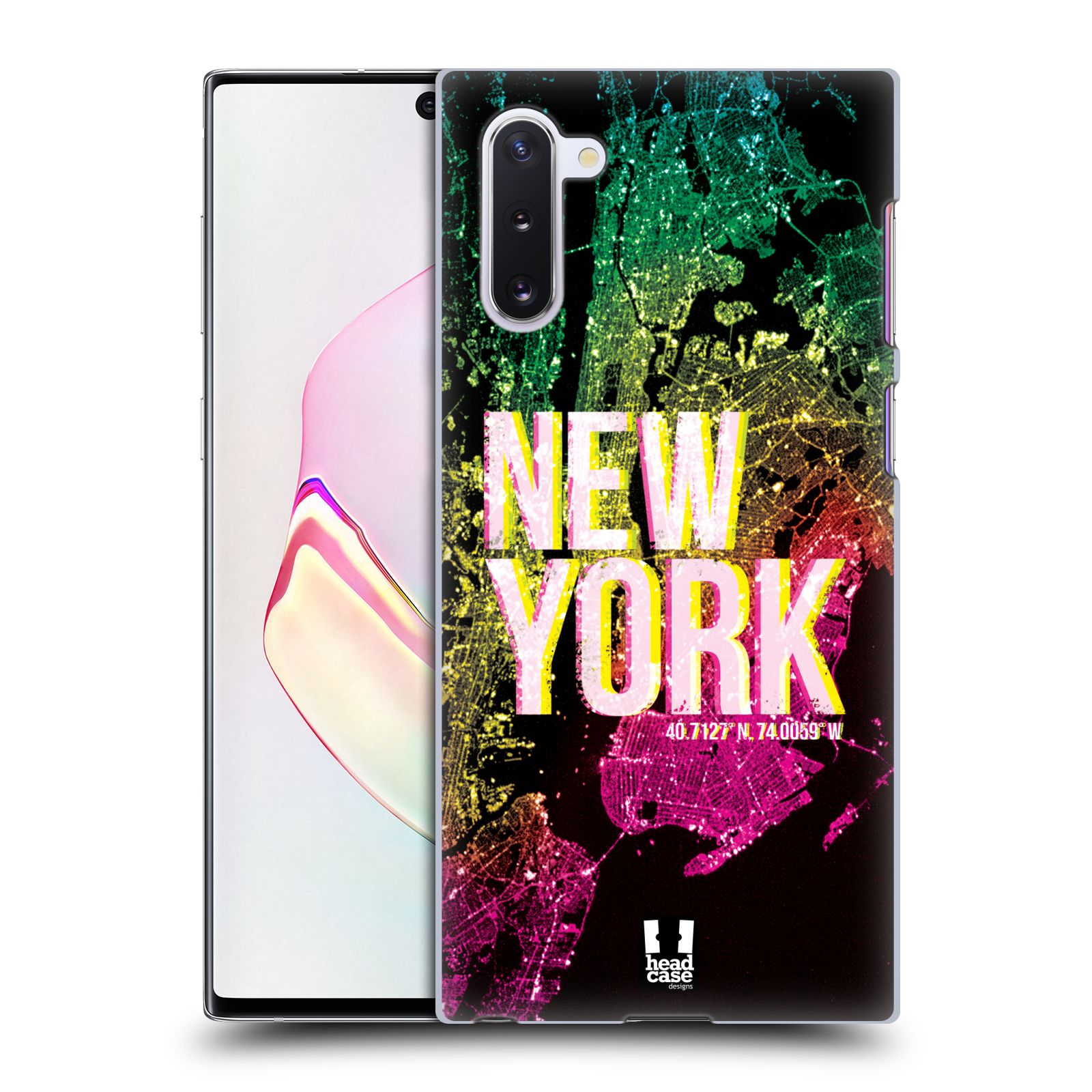 Pouzdro na mobil Samsung Galaxy Note 10 - HEAD CASE - vzor Světla známých měst, Satelitní snímky USA, NEW YORK