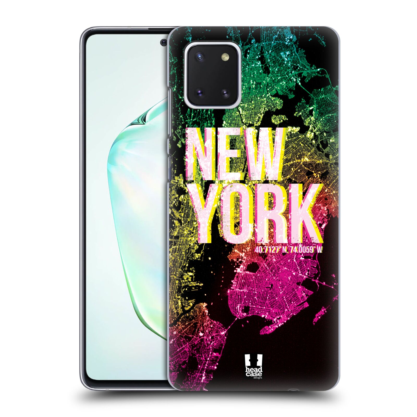 Pouzdro na mobil Samsung Galaxy Note 10 LITE - HEAD CASE - vzor Světla známých měst, Satelitní snímky USA, NEW YORK