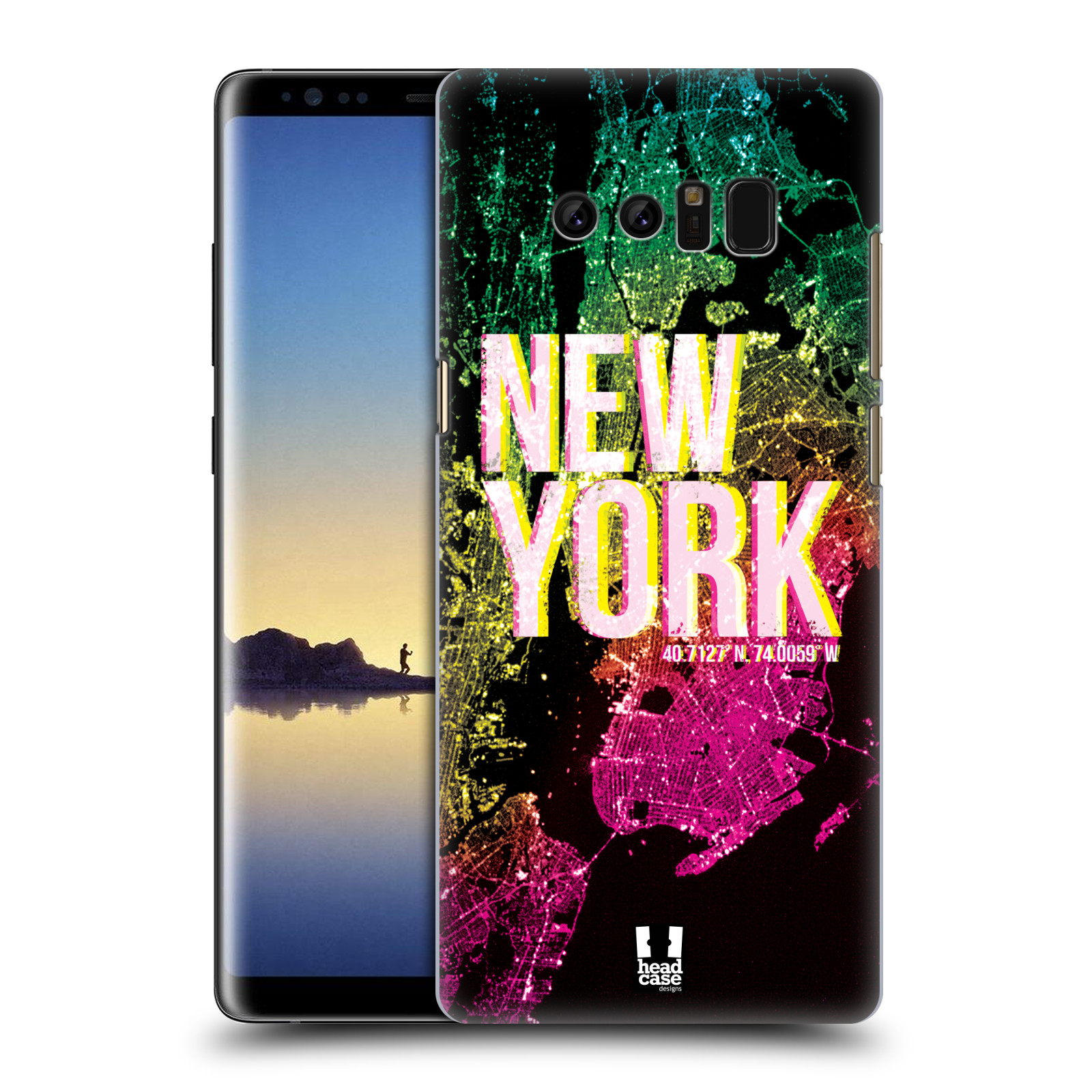 HEAD CASE plastový obal na mobil Samsung Galaxy Note 8 vzor Světla známých měst, Satelitní snímky USA, NEW YORK