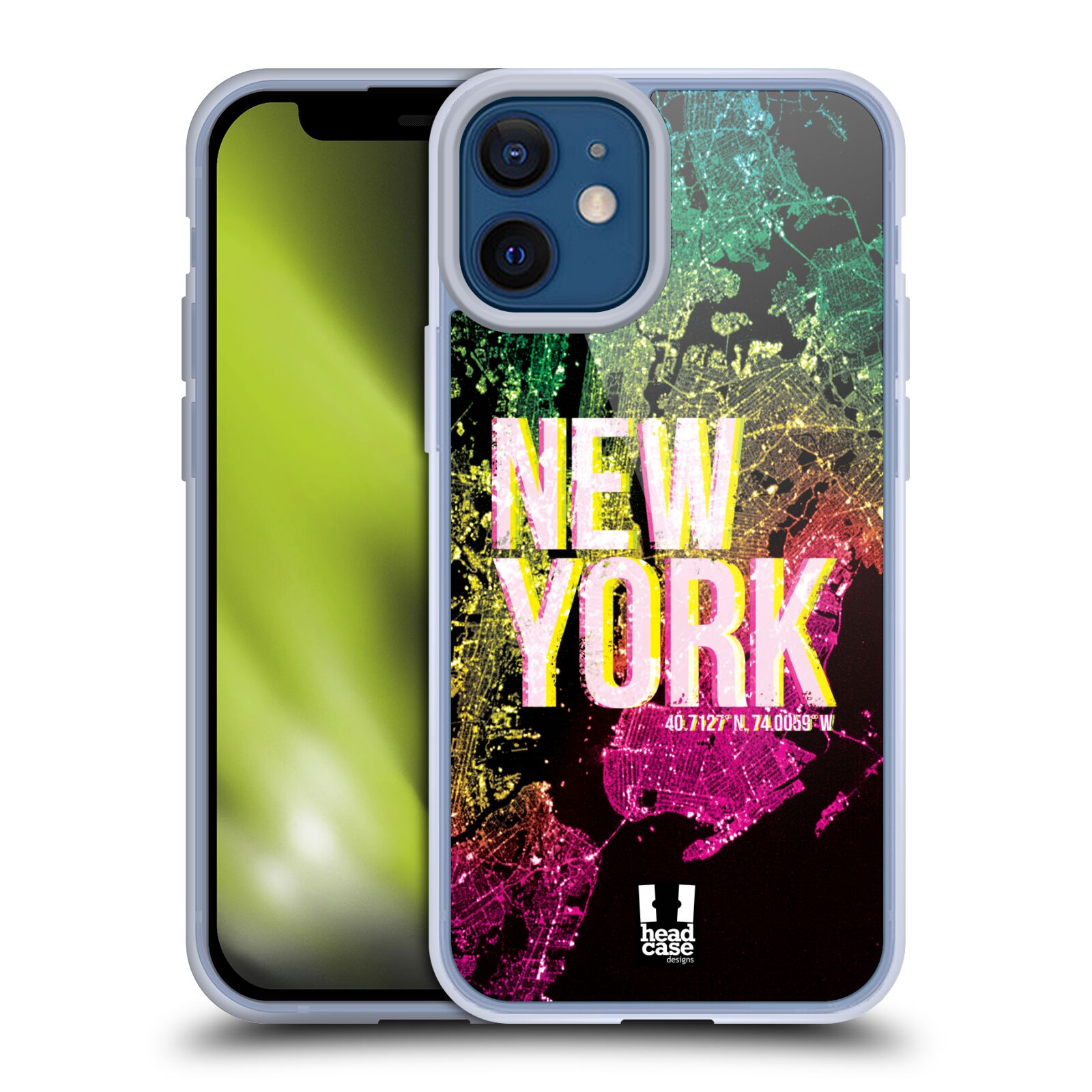 Plastový obal na mobil Apple Iphone 12 MINI vzor Světla známých měst, Satelitní snímky USA, NEW YORK