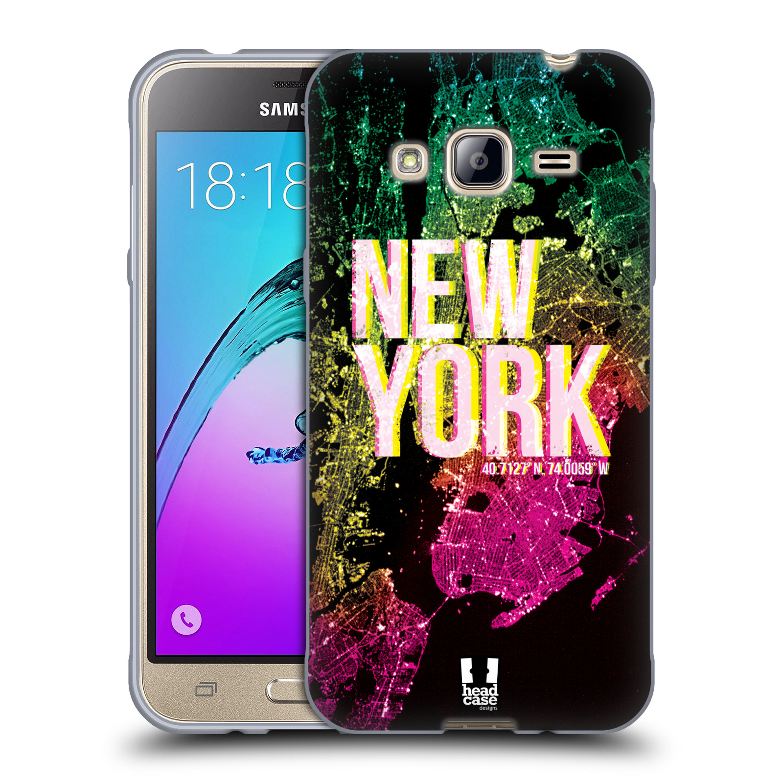 HEAD CASE silikonový obal na mobil Samsung Galaxy J3, J3 2016 vzor Světla známých měst, Satelitní snímky USA, NEW YORK