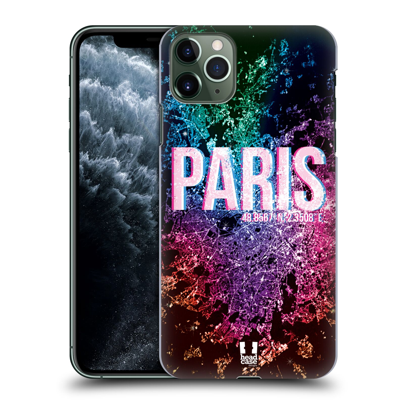 Pouzdro na mobil Apple Iphone 11 PRO MAX - HEAD CASE - vzor Světla známých měst, Satelitní snímky FRANCIE, PAŘÍŽ
