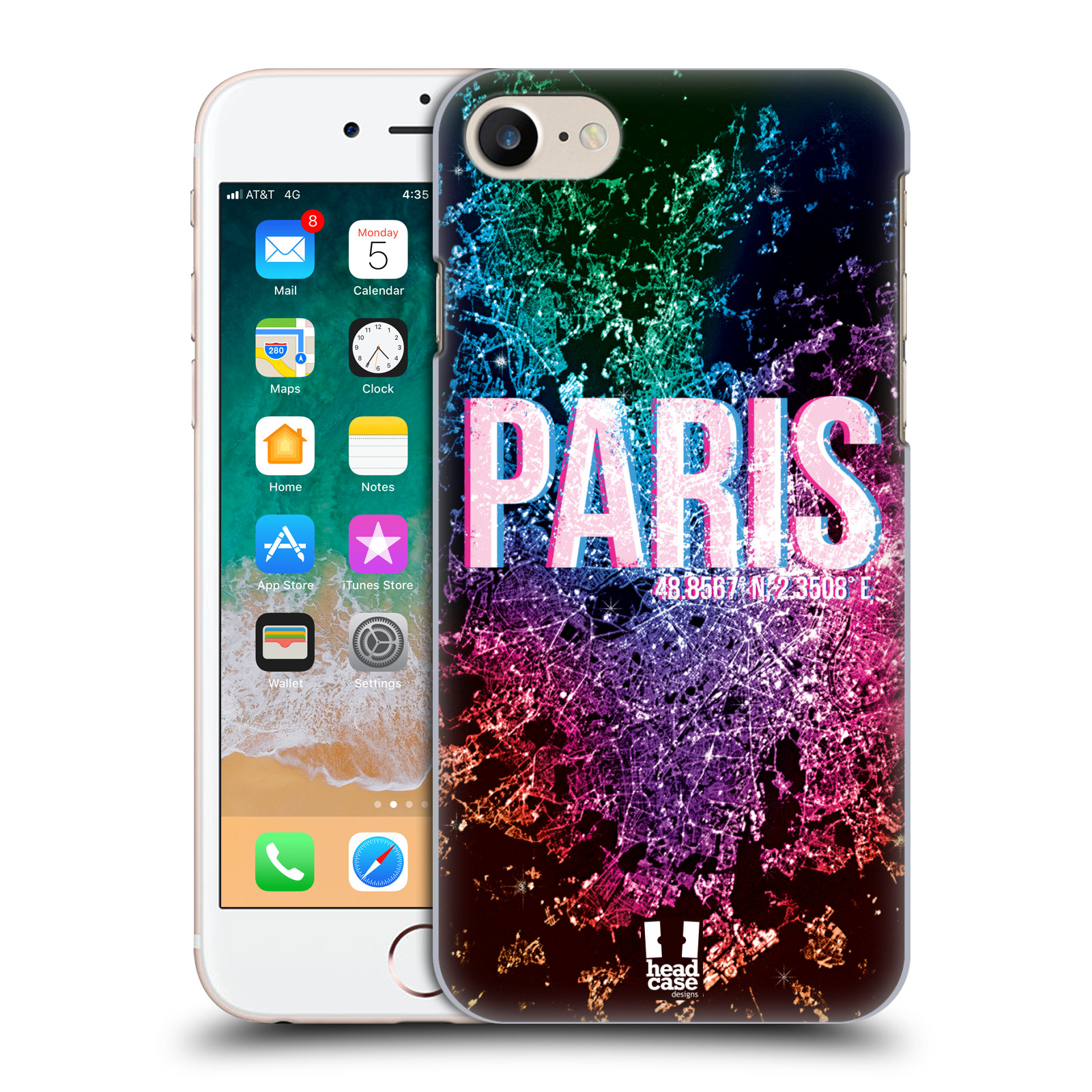 HEAD CASE plastový obal na mobil Apple Iphone 7 vzor Světla známých měst, Satelitní snímky FRANCIE, PAŘÍŽ