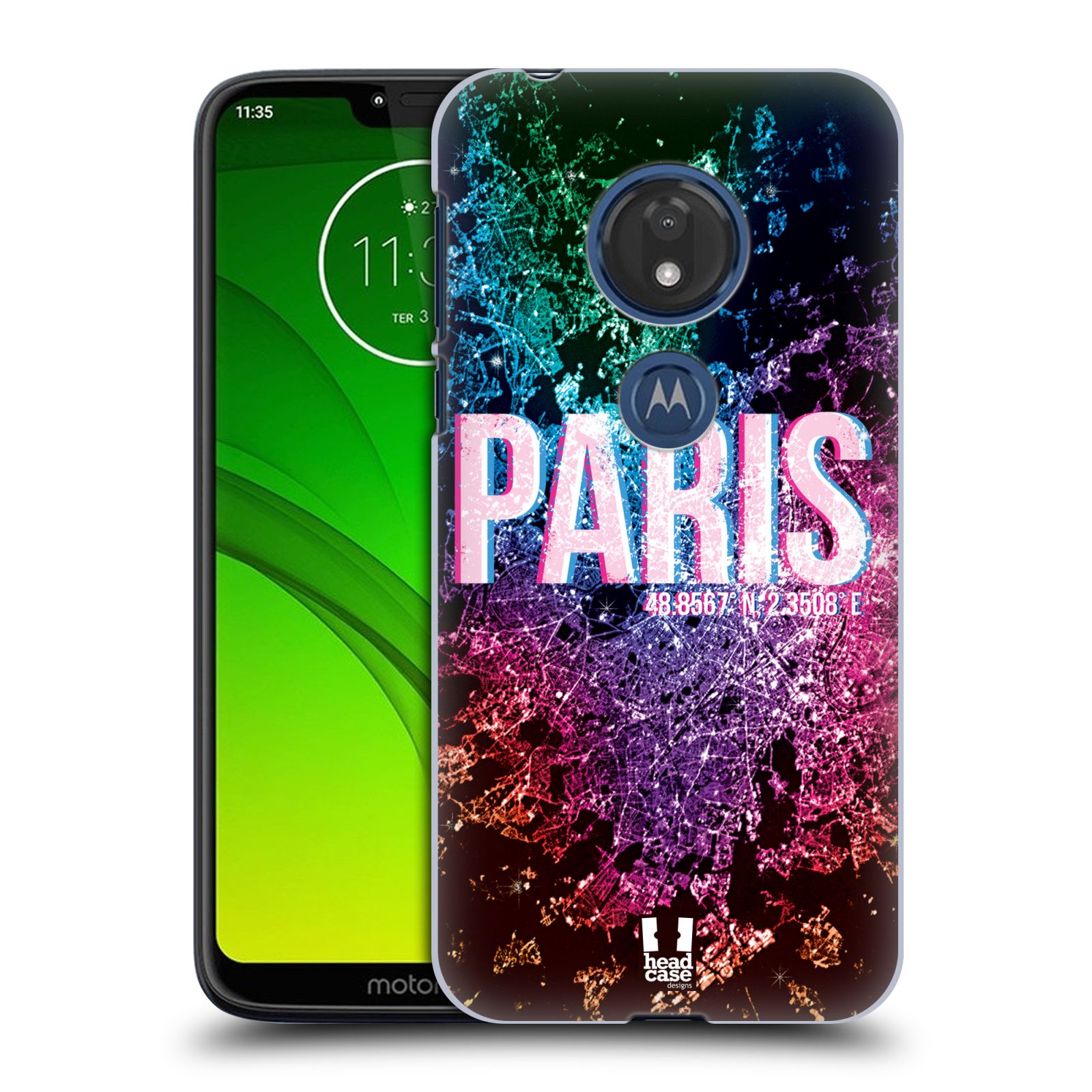 Pouzdro na mobil Motorola Moto G7 Play vzor Světla známých měst, Satelitní snímky FRANCIE, PAŘÍŽ