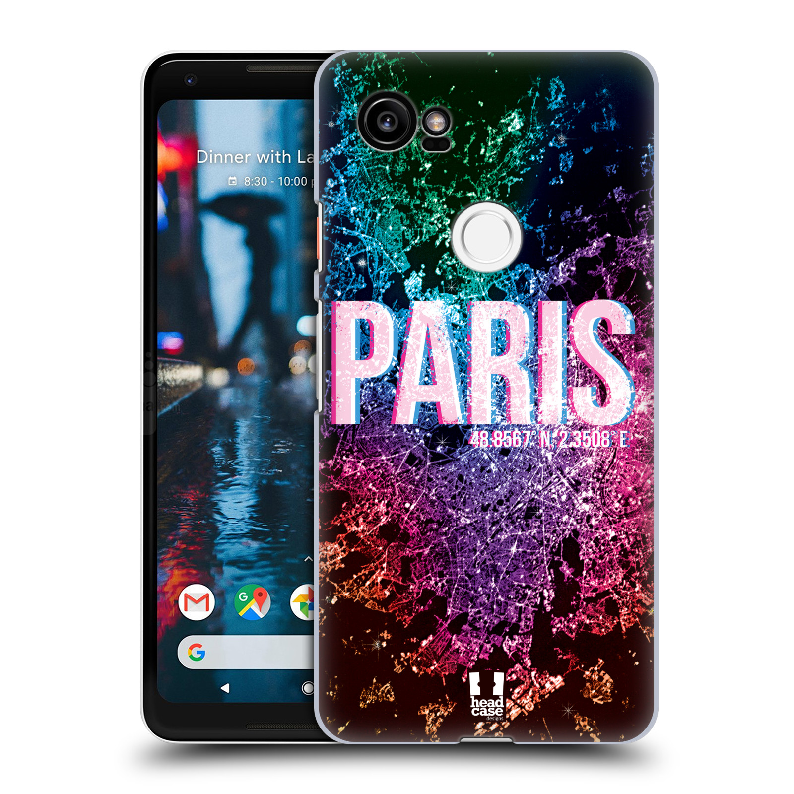 HEAD CASE plastový obal na mobil Google Pixel 2 XL vzor Světla známých měst, Satelitní snímky FRANCIE, PAŘÍŽ