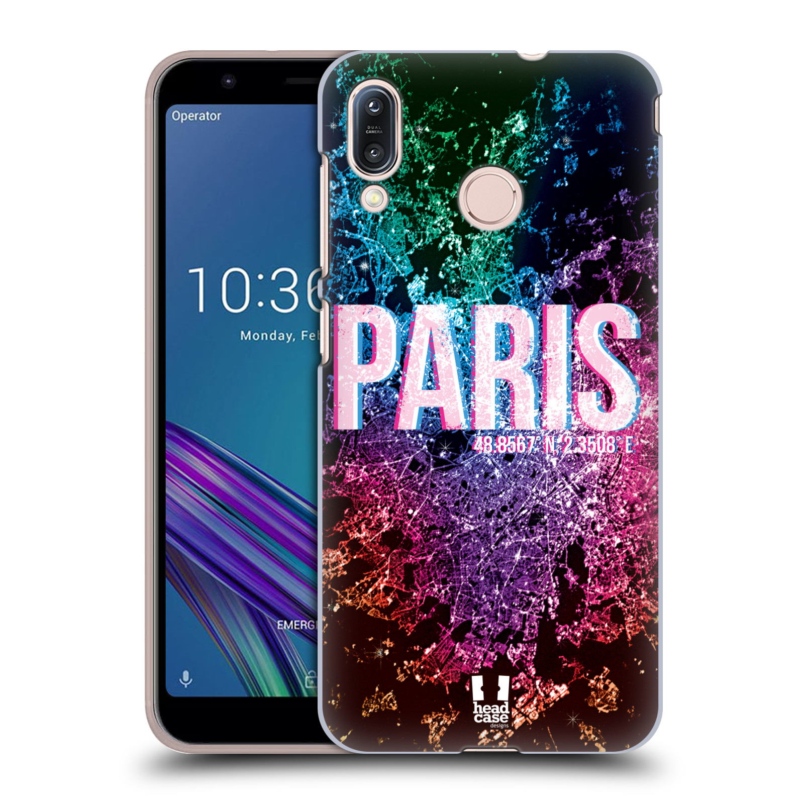Pouzdro na mobil Asus Zenfone Max M1 (ZB555KL) - HEAD CASE - vzor Světla známých měst, Satelitní snímky FRANCIE, PAŘÍŽ