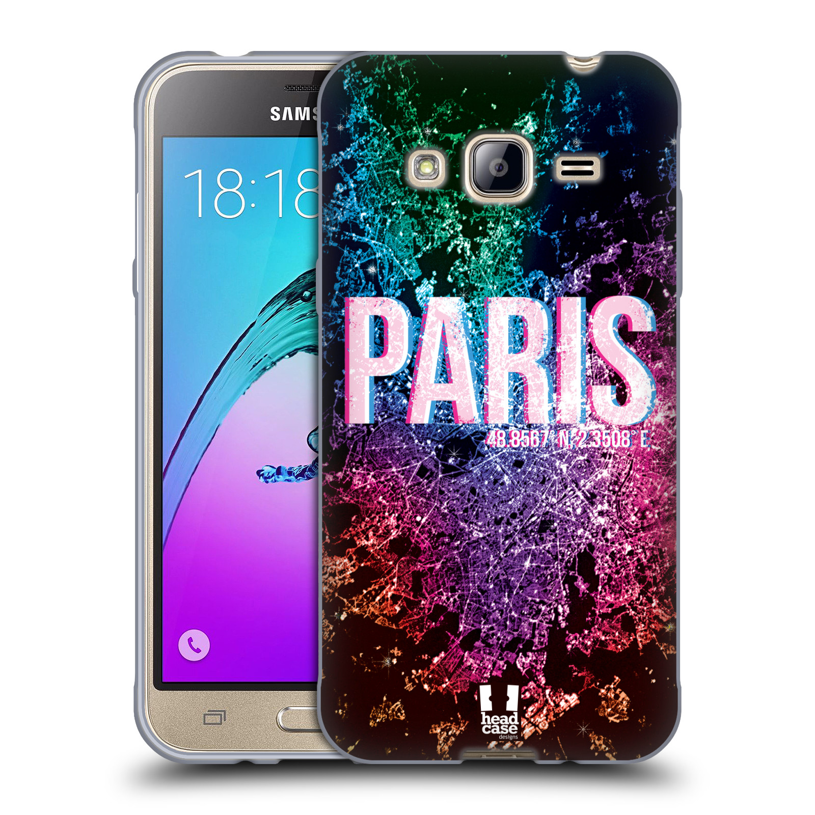 HEAD CASE silikonový obal na mobil Samsung Galaxy J3, J3 2016 vzor Světla známých měst, Satelitní snímky FRANCIE, PAŘÍŽ