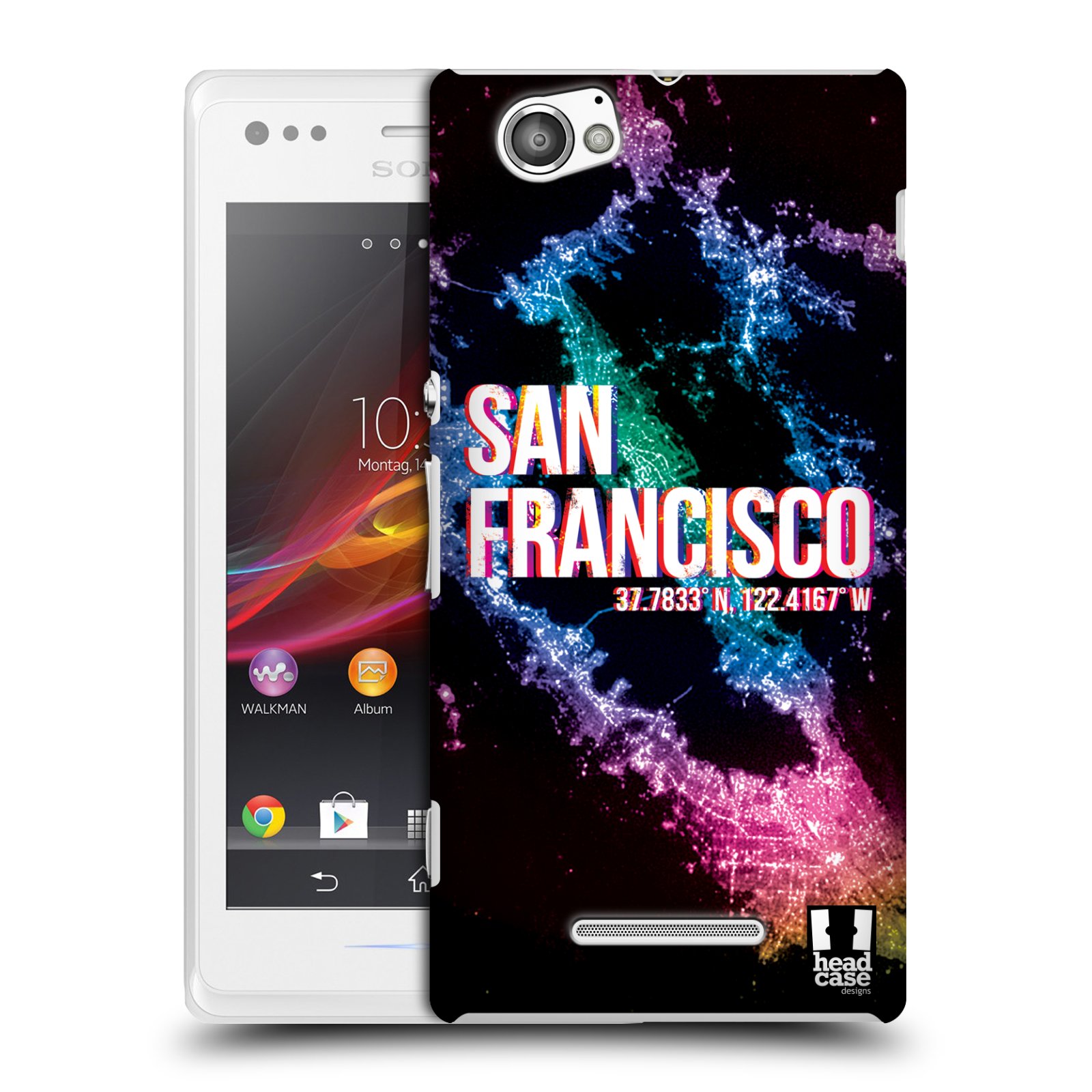 HEAD CASE plastový obal na mobil Sony Xperia M vzor Světla známých měst, Satelitní snímky USA, SAN FRANCISCO