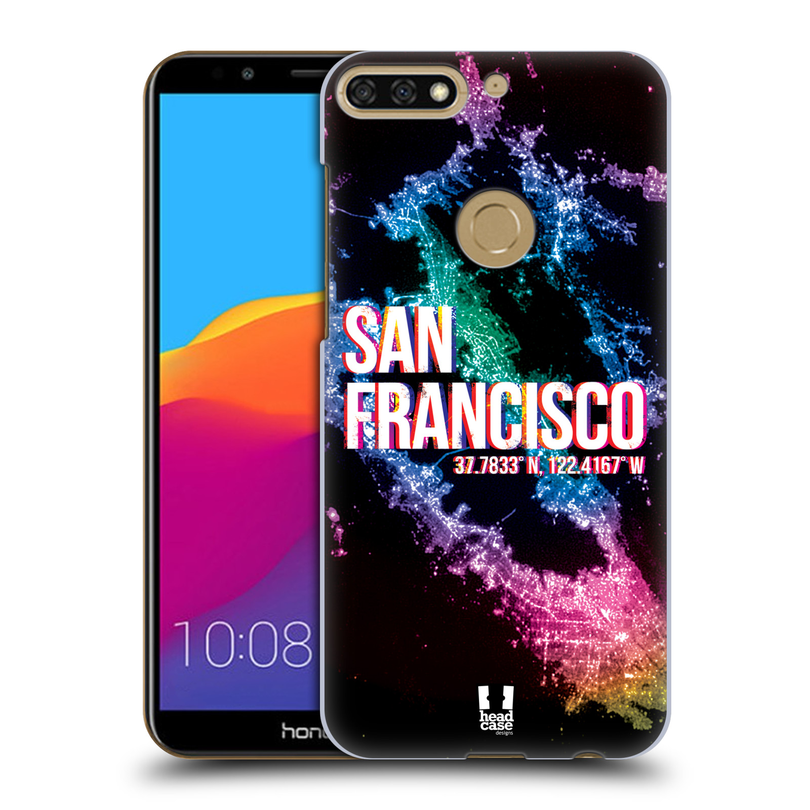 HEAD CASE plastový obal na mobil Honor 7c vzor Světla známých měst, Satelitní snímky USA, SAN FRANCISCO
