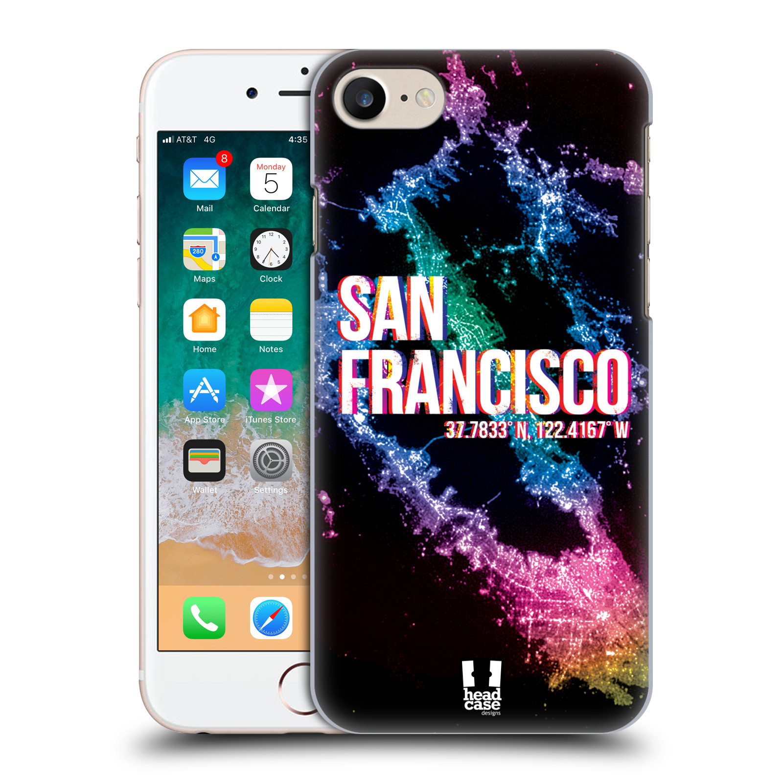 HEAD CASE plastový obal na mobil Apple Iphone 7 vzor Světla známých měst, Satelitní snímky USA, SAN FRANCISCO